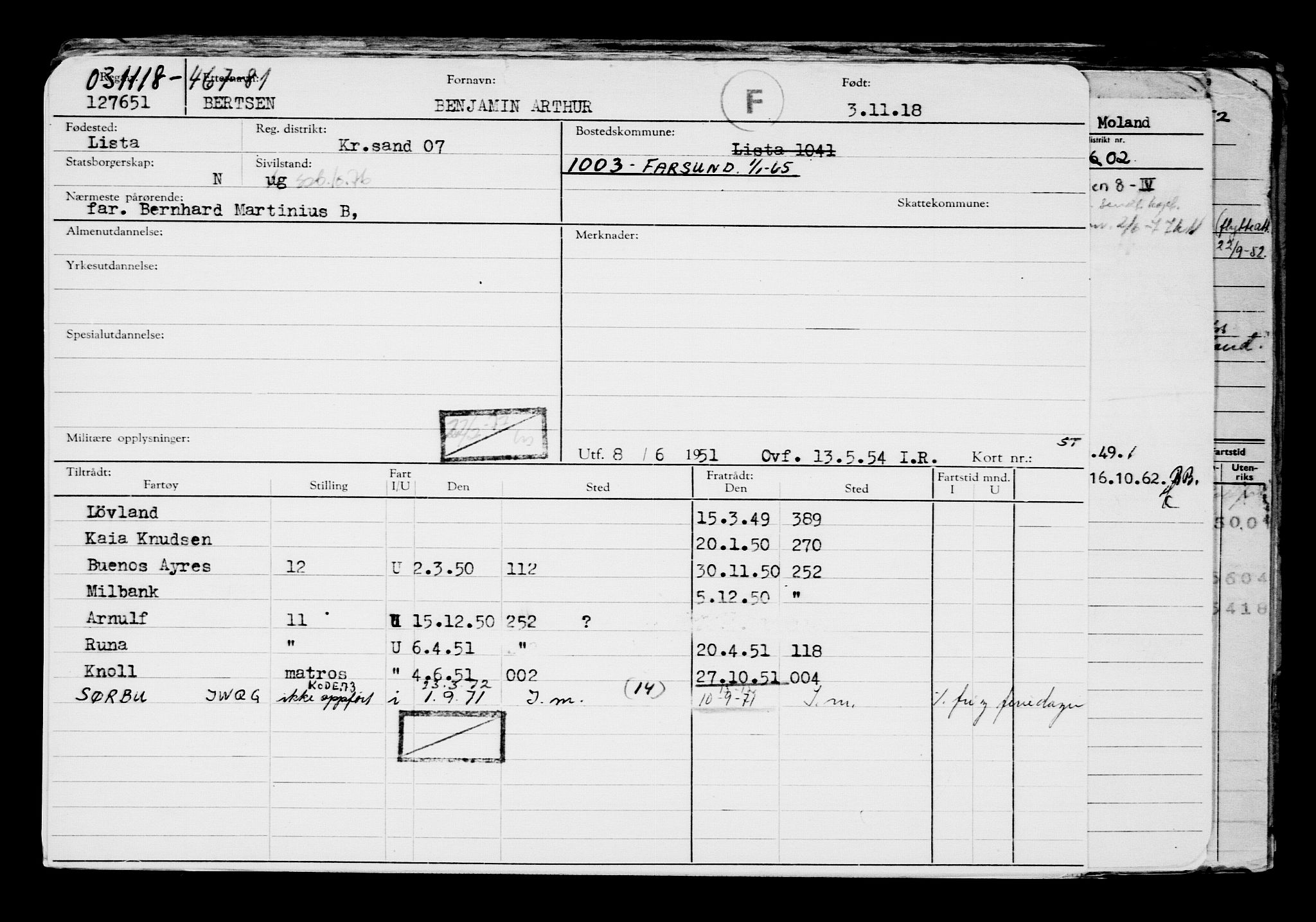 Direktoratet for sjømenn, AV/RA-S-3545/G/Gb/L0163: Hovedkort, 1918, p. 691