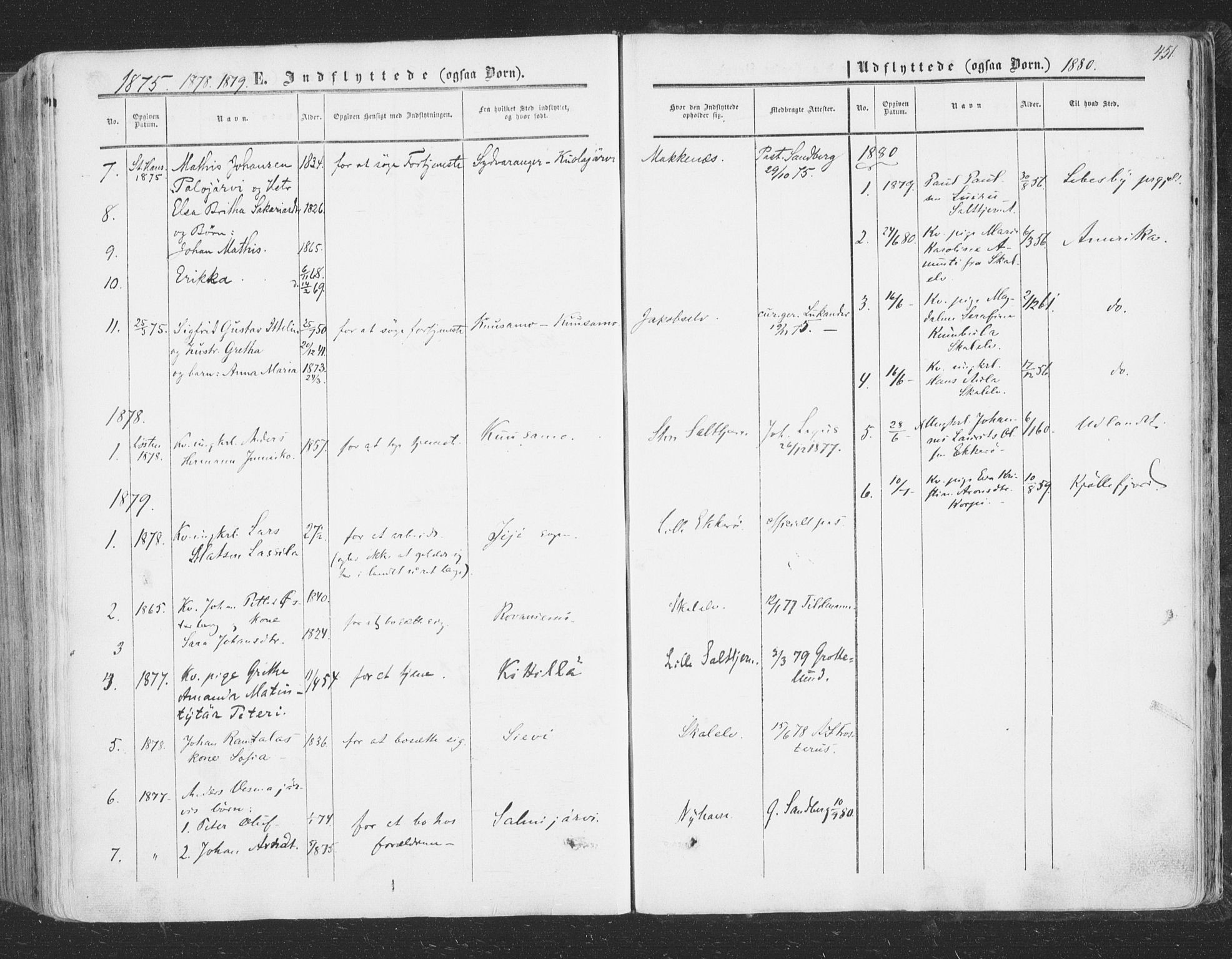 Vadsø sokneprestkontor, SATØ/S-1325/H/Ha/L0004kirke: Parish register (official) no. 4, 1854-1880, p. 451