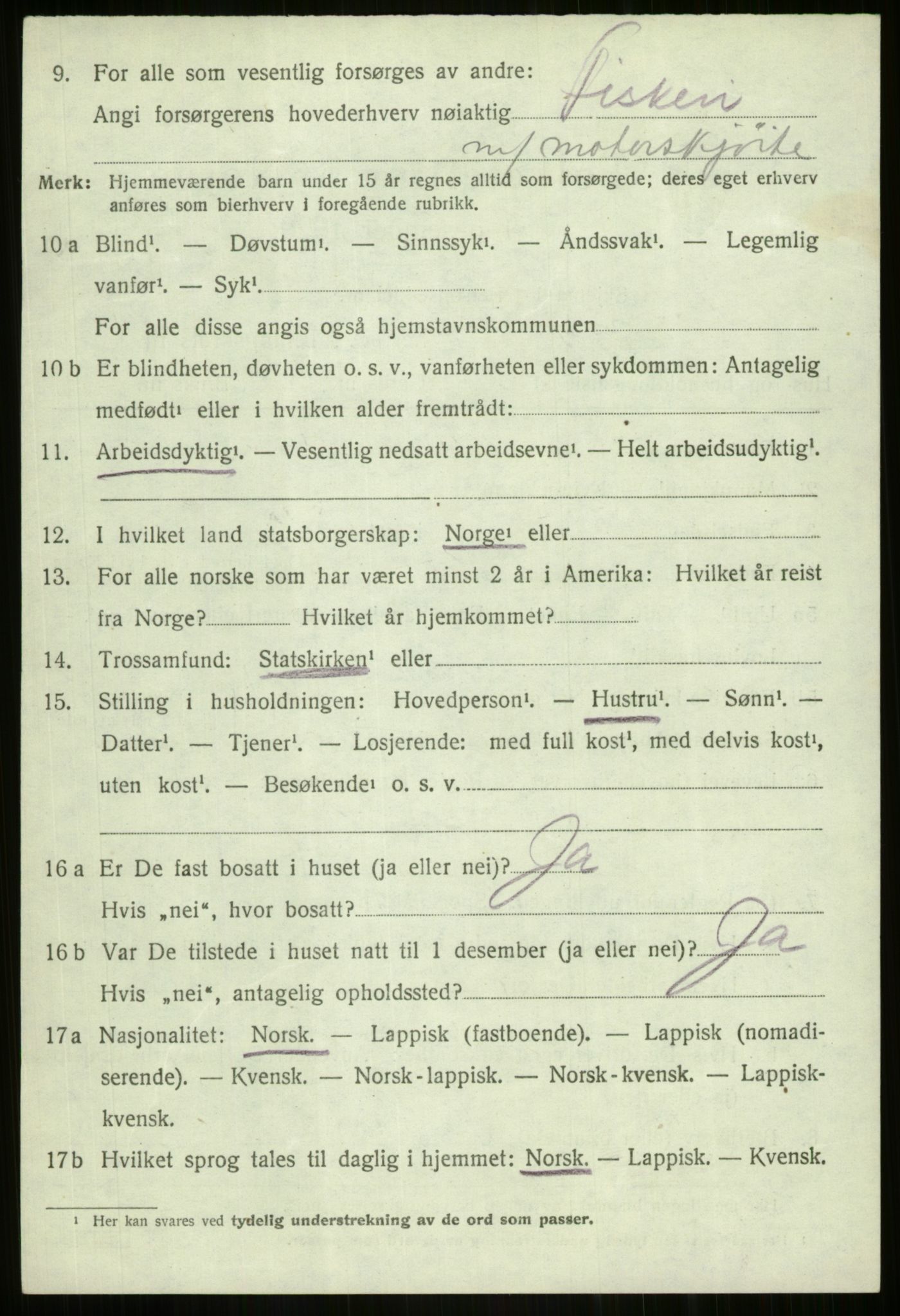 SATØ, 1920 census for Dyrøy, 1920, p. 2554