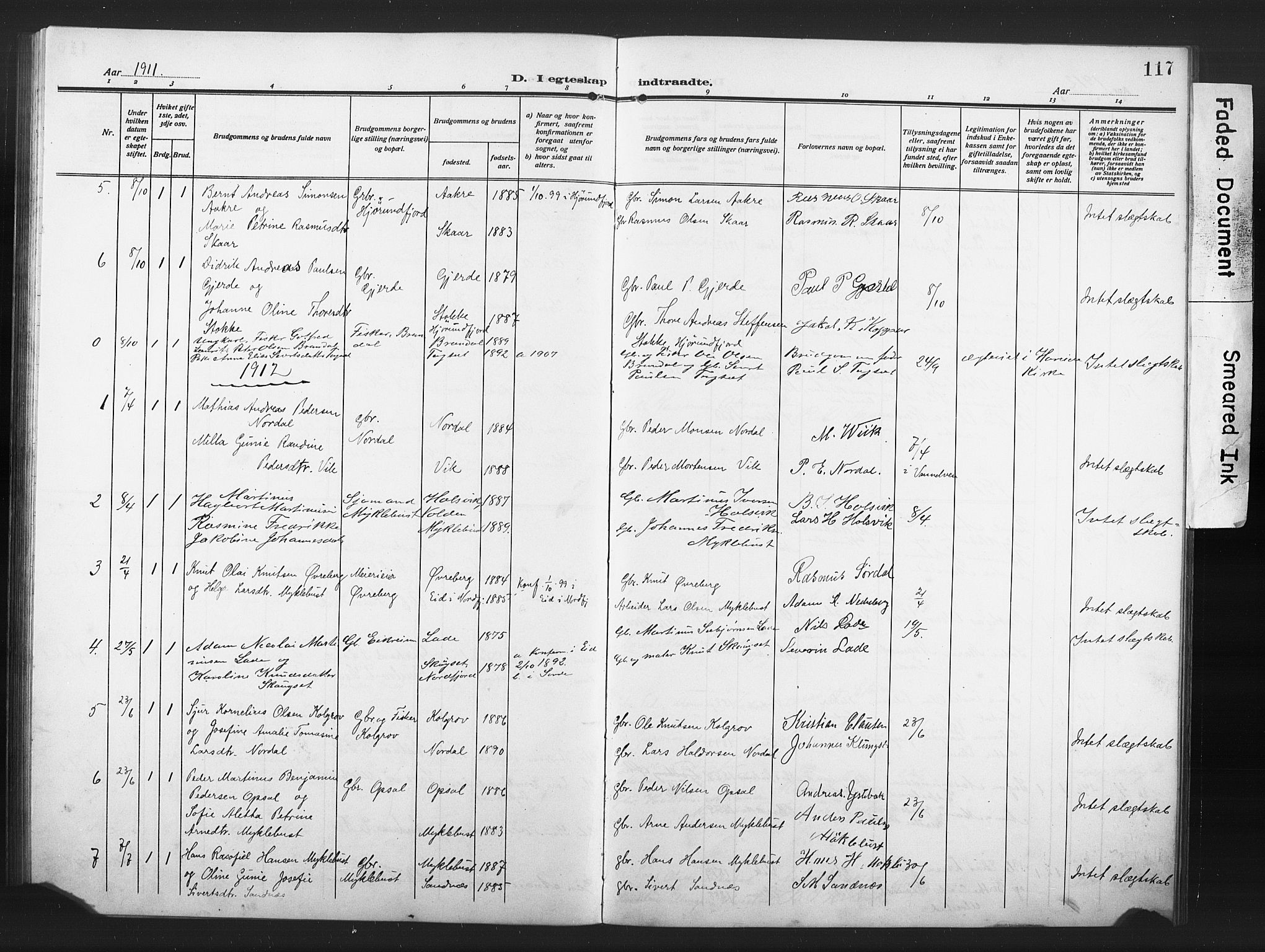 Ministerialprotokoller, klokkerbøker og fødselsregistre - Møre og Romsdal, AV/SAT-A-1454/502/L0028: Parish register (copy) no. 502C02, 1909-1932, p. 117