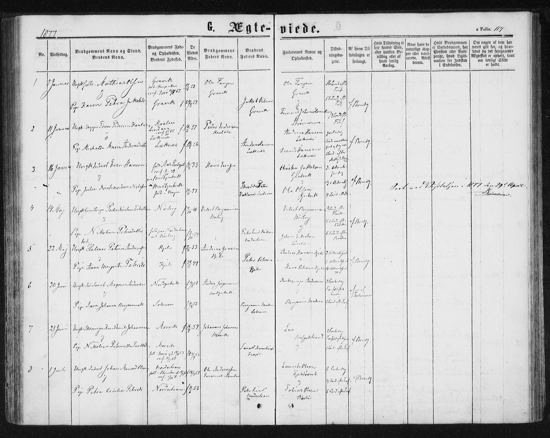 Ministerialprotokoller, klokkerbøker og fødselsregistre - Nord-Trøndelag, SAT/A-1458/788/L0696: Parish register (official) no. 788A03, 1863-1877, p. 117
