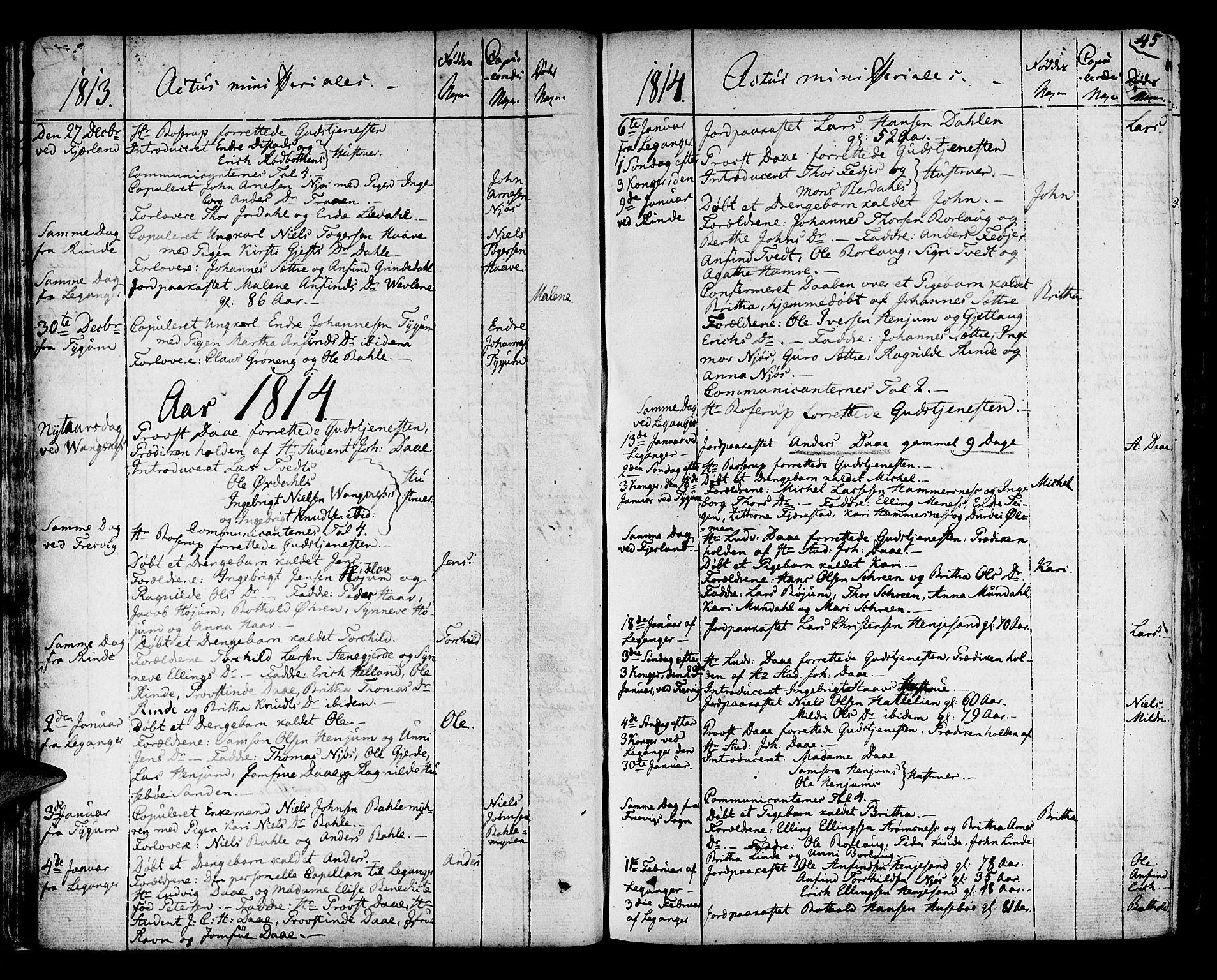 Leikanger sokneprestembete, SAB/A-81001: Parish register (official) no. A 6, 1810-1838, p. 45