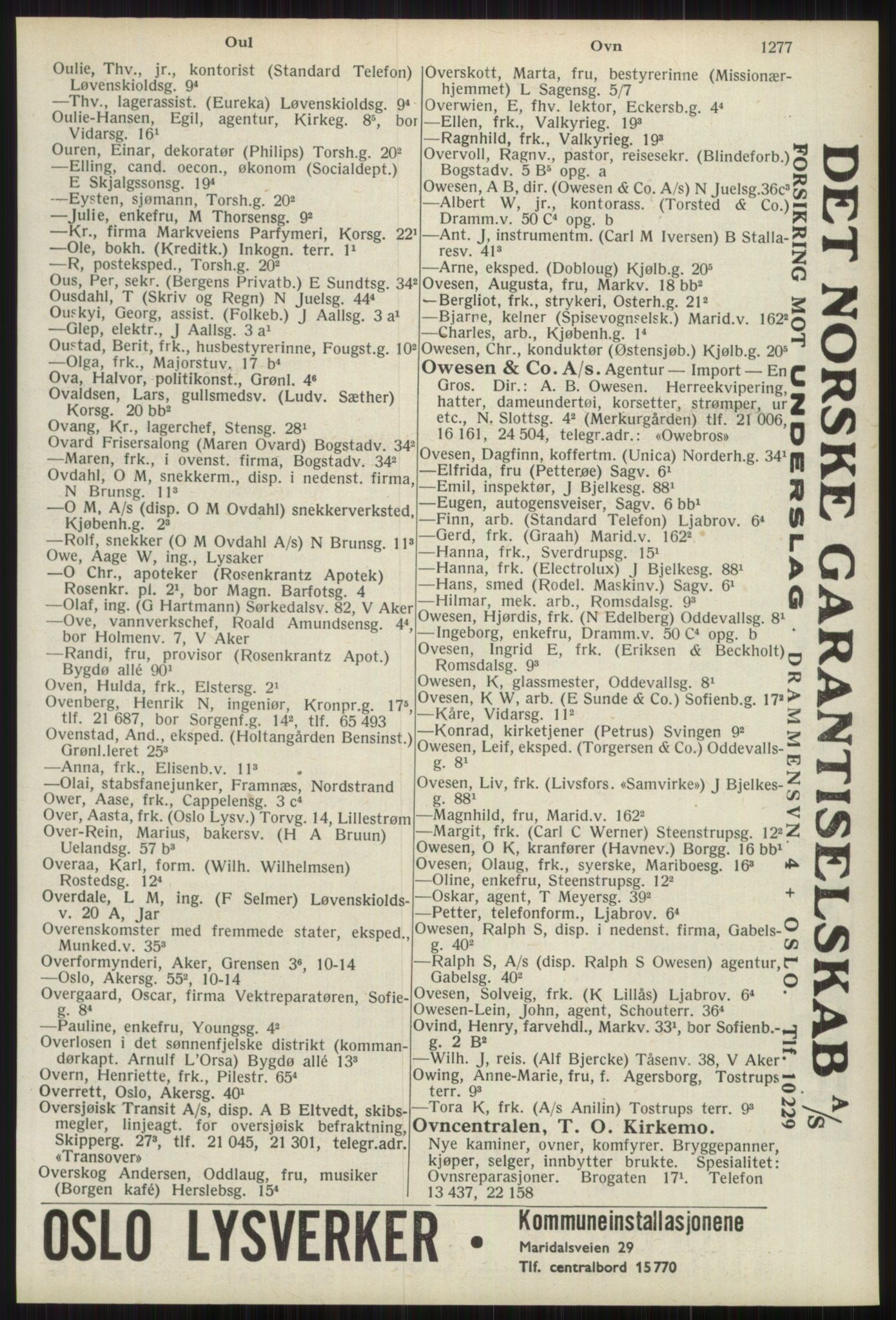 Kristiania/Oslo adressebok, PUBL/-, 1939, p. 1277