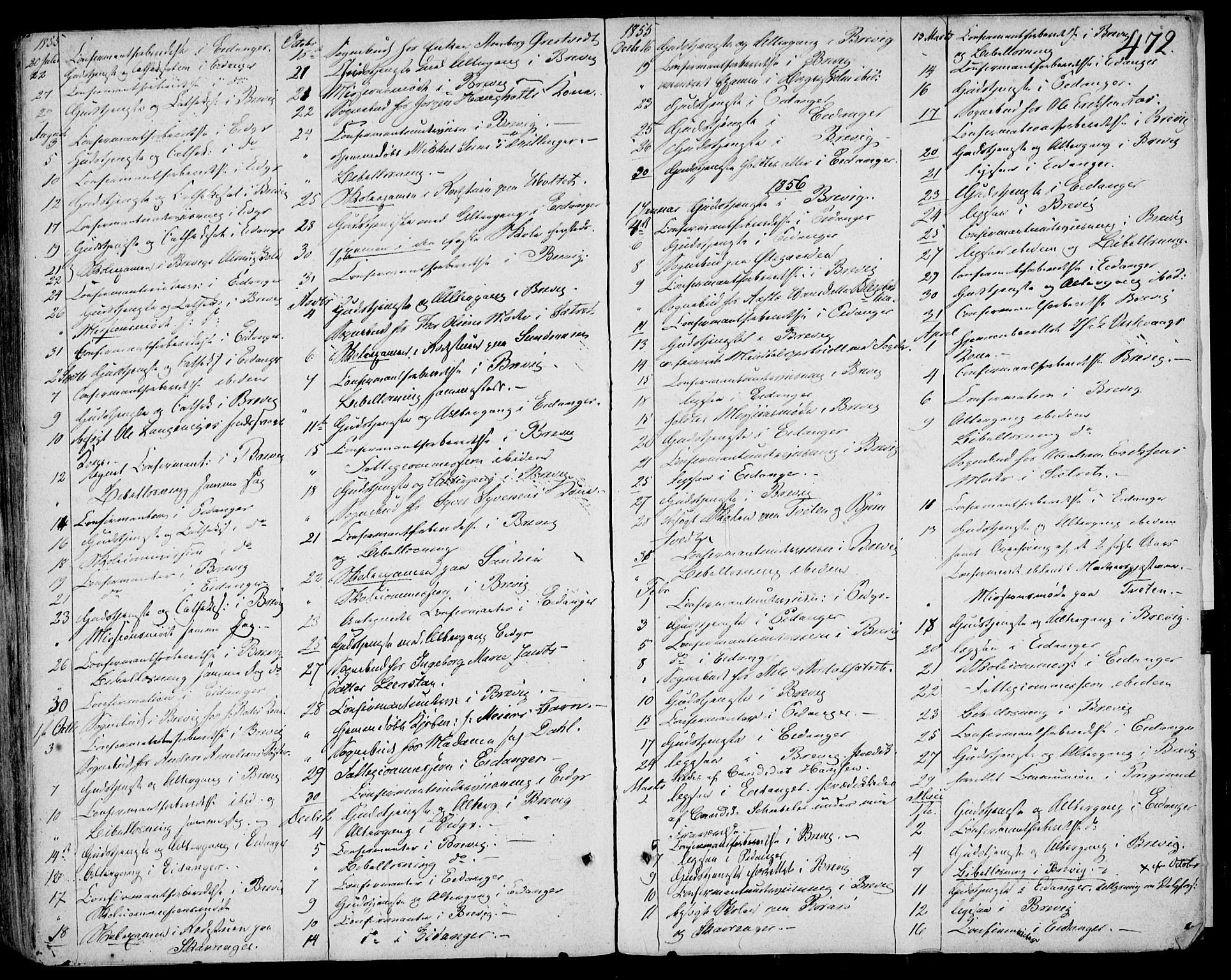 Eidanger kirkebøker, SAKO/A-261/F/Fa/L0008: Parish register (official) no. 8, 1831-1858, p. 472