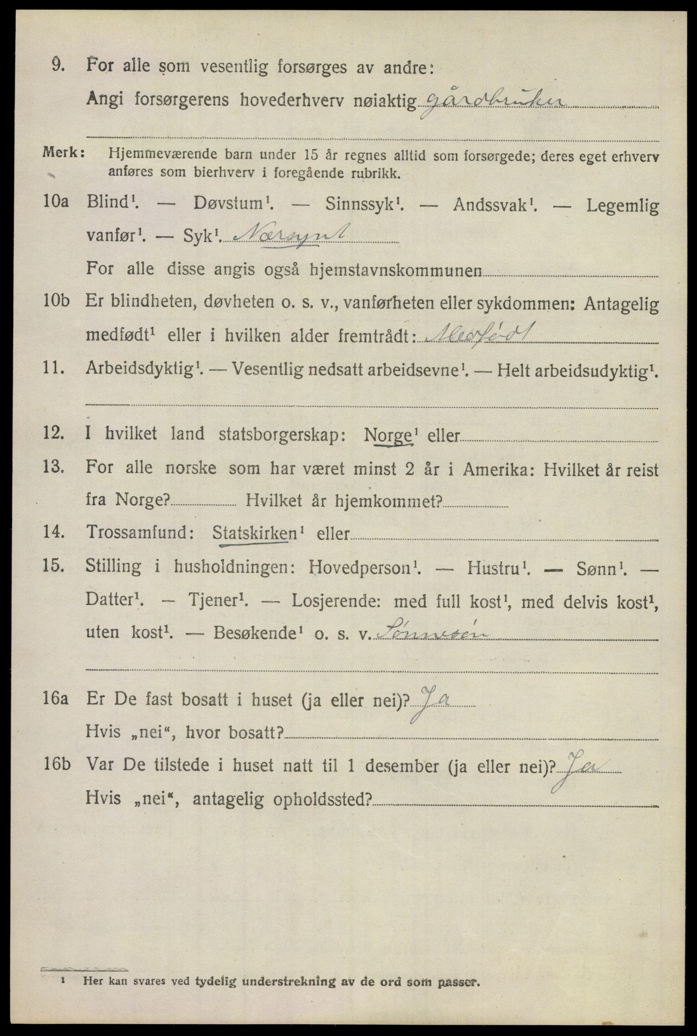SAO, 1920 census for Ullensaker, 1920, p. 5512