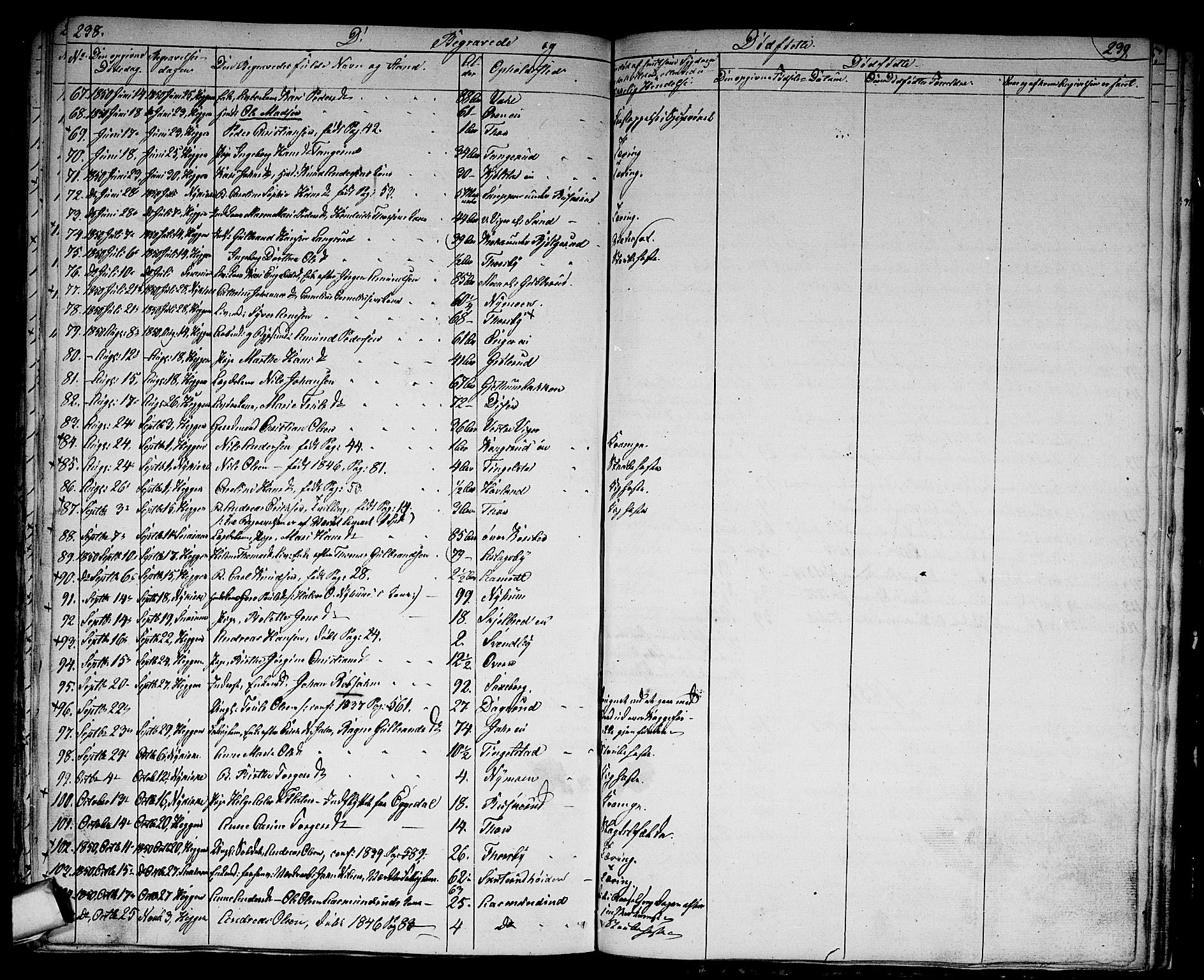 Modum kirkebøker, SAKO/A-234/G/Ga/L0005: Parish register (copy) no. I 5, 1847-1853, p. 238-239