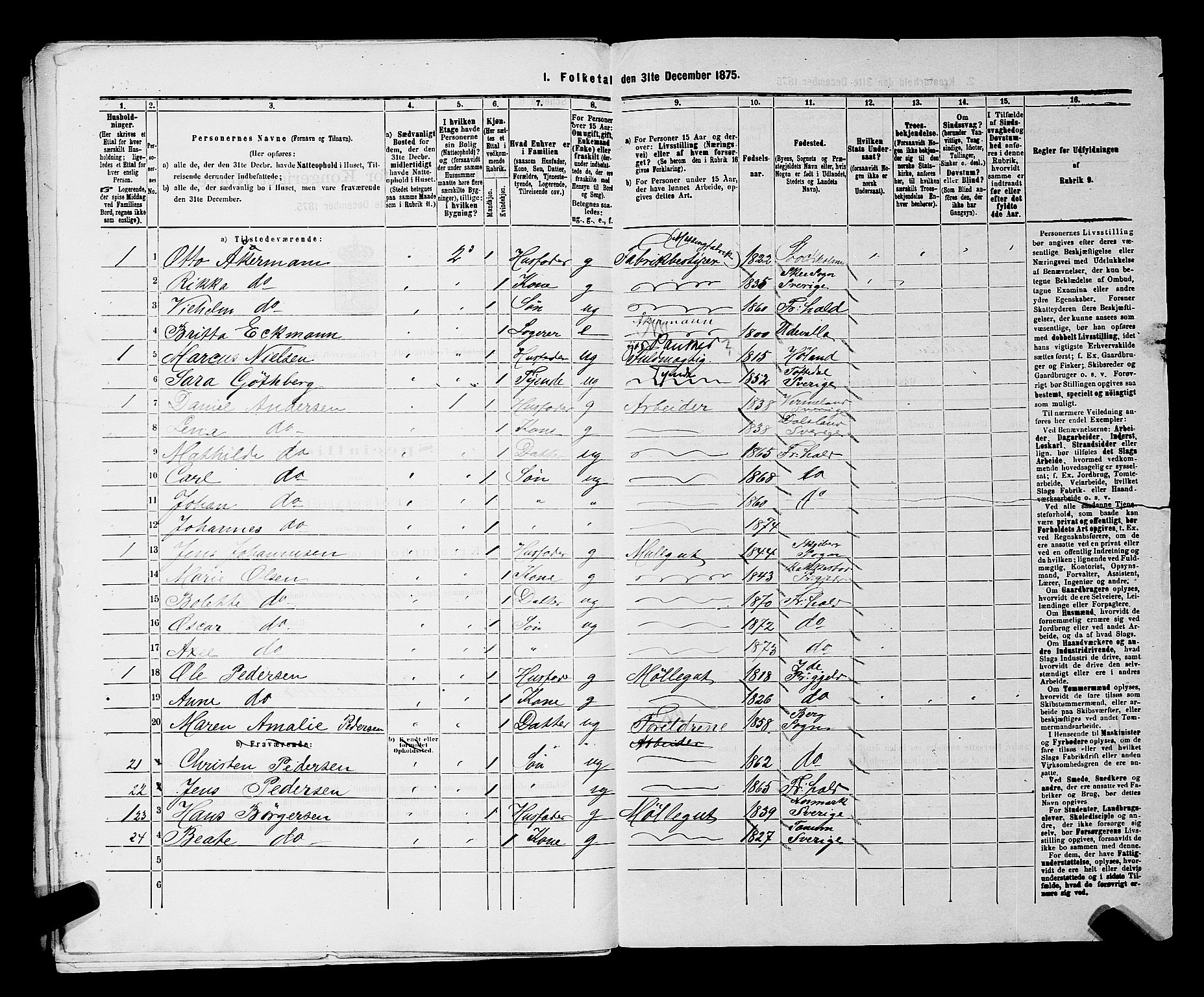 RA, 1875 census for 0101P Fredrikshald, 1875, p. 1428