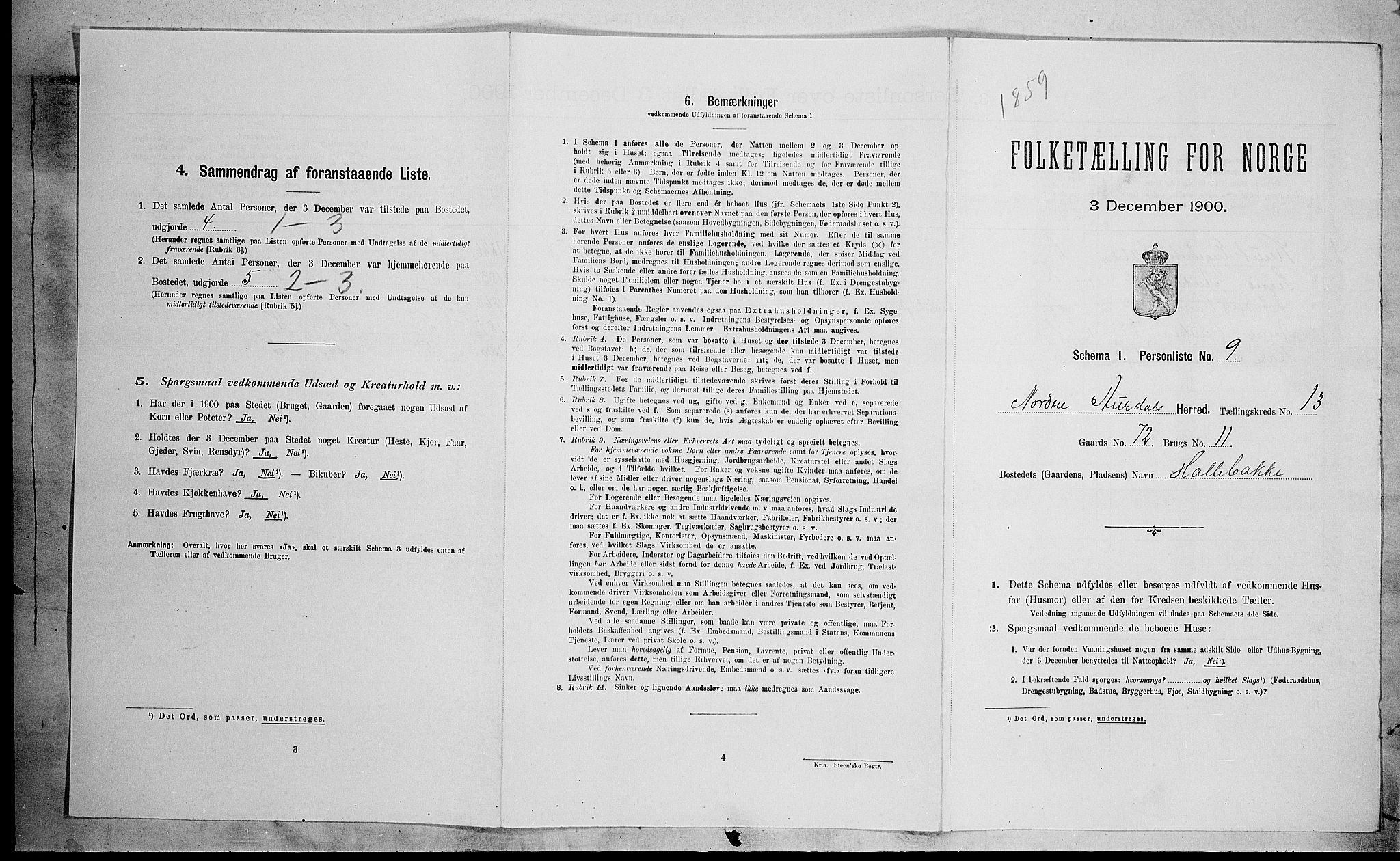 SAH, 1900 census for Nord-Aurdal, 1900, p. 1330