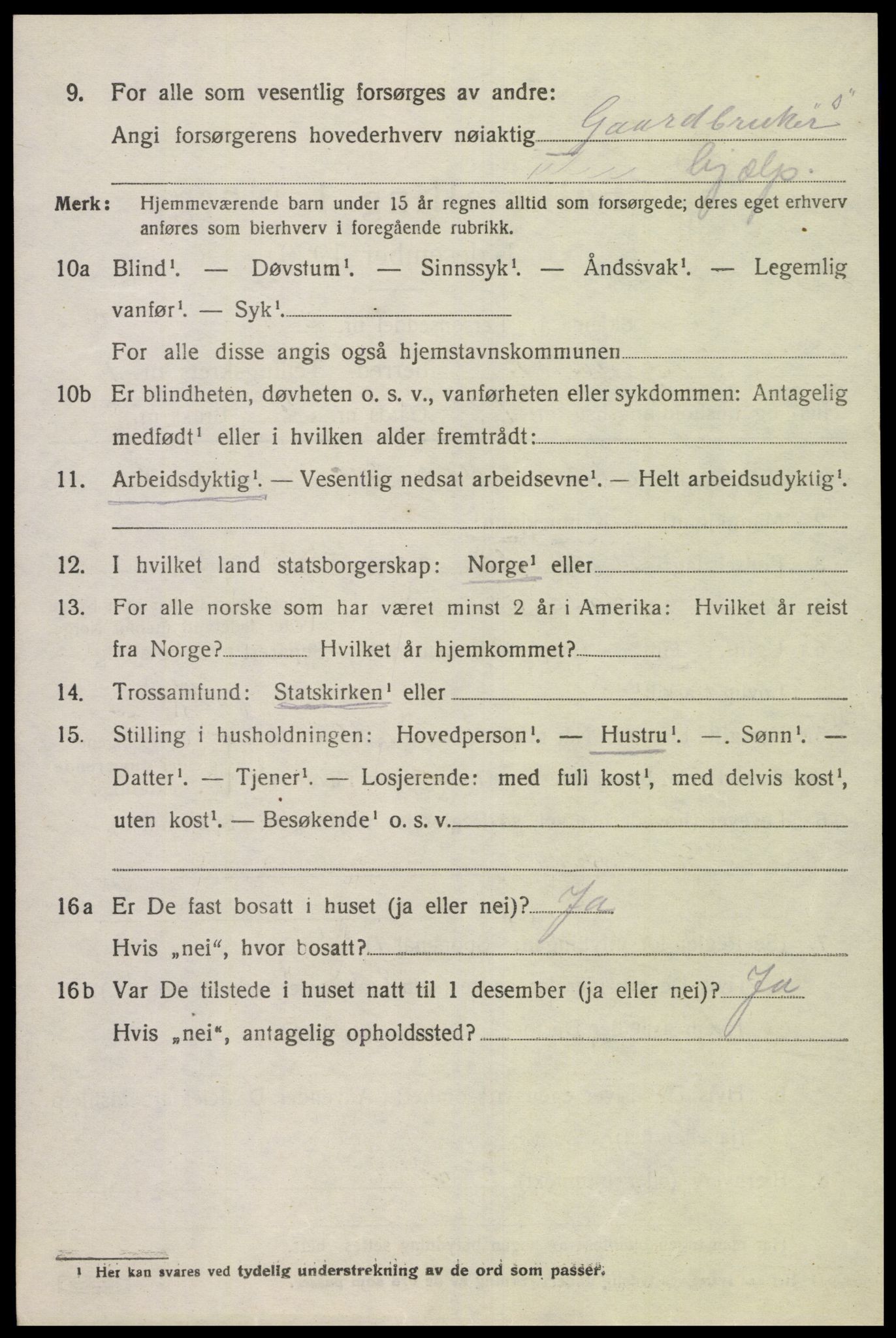 SAK, 1920 census for Vigmostad, 1920, p. 424