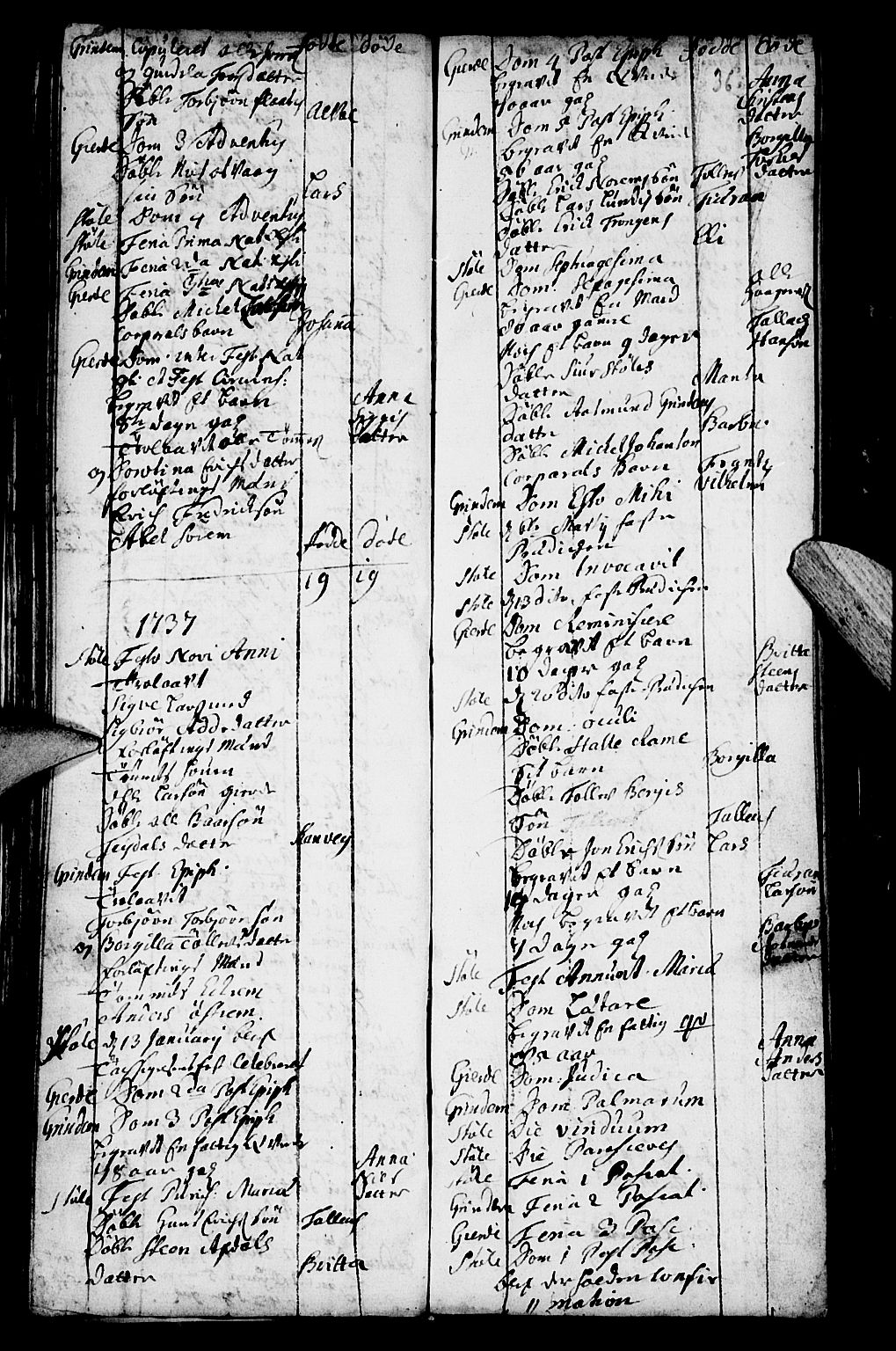 Etne sokneprestembete, SAB/A-75001/H/Haa: Parish register (official) no. A 2, 1725-1755, p. 36