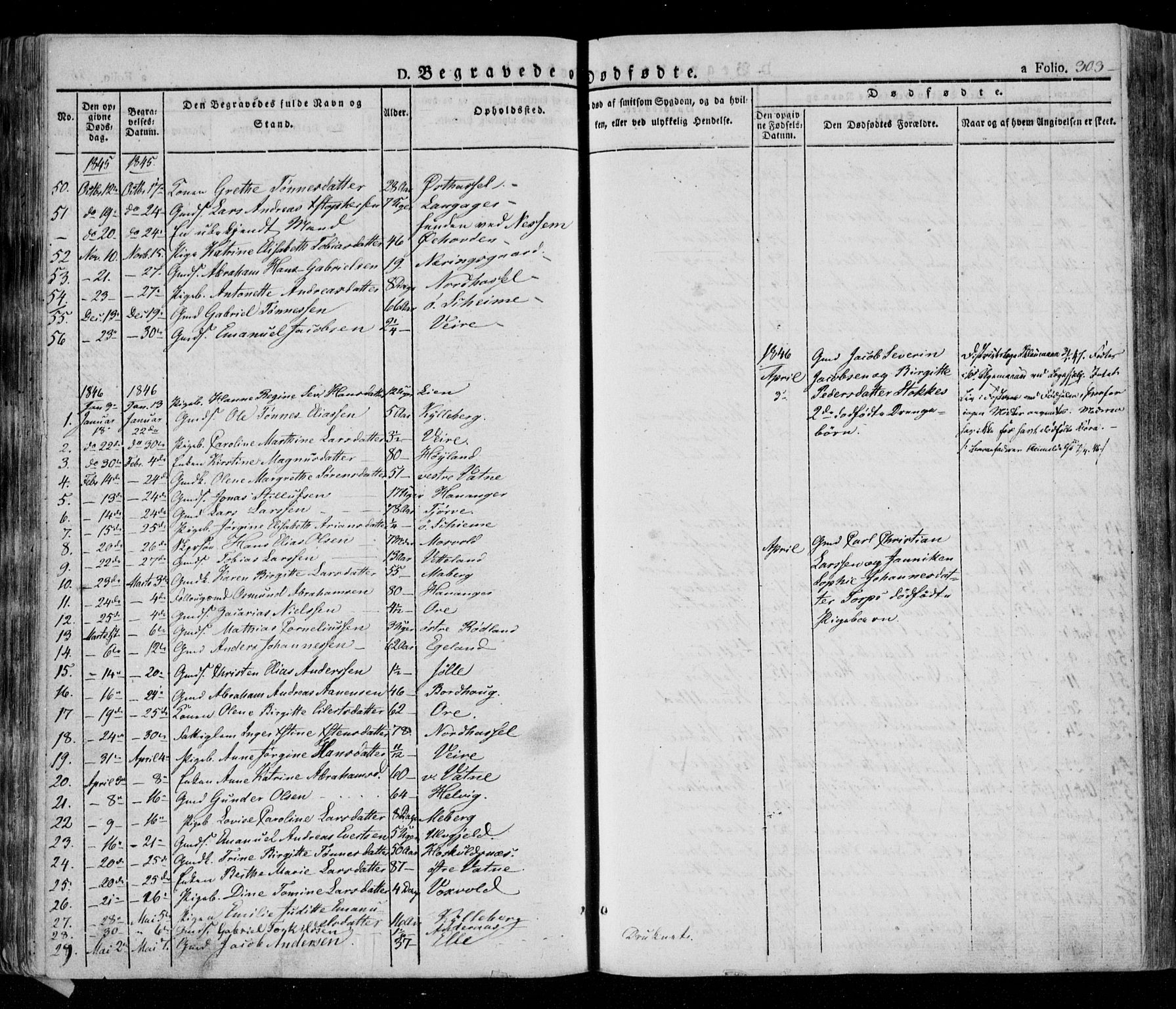 Lista sokneprestkontor, AV/SAK-1111-0027/F/Fa/L0009: Parish register (official) no. A 9, 1835-1846, p. 303