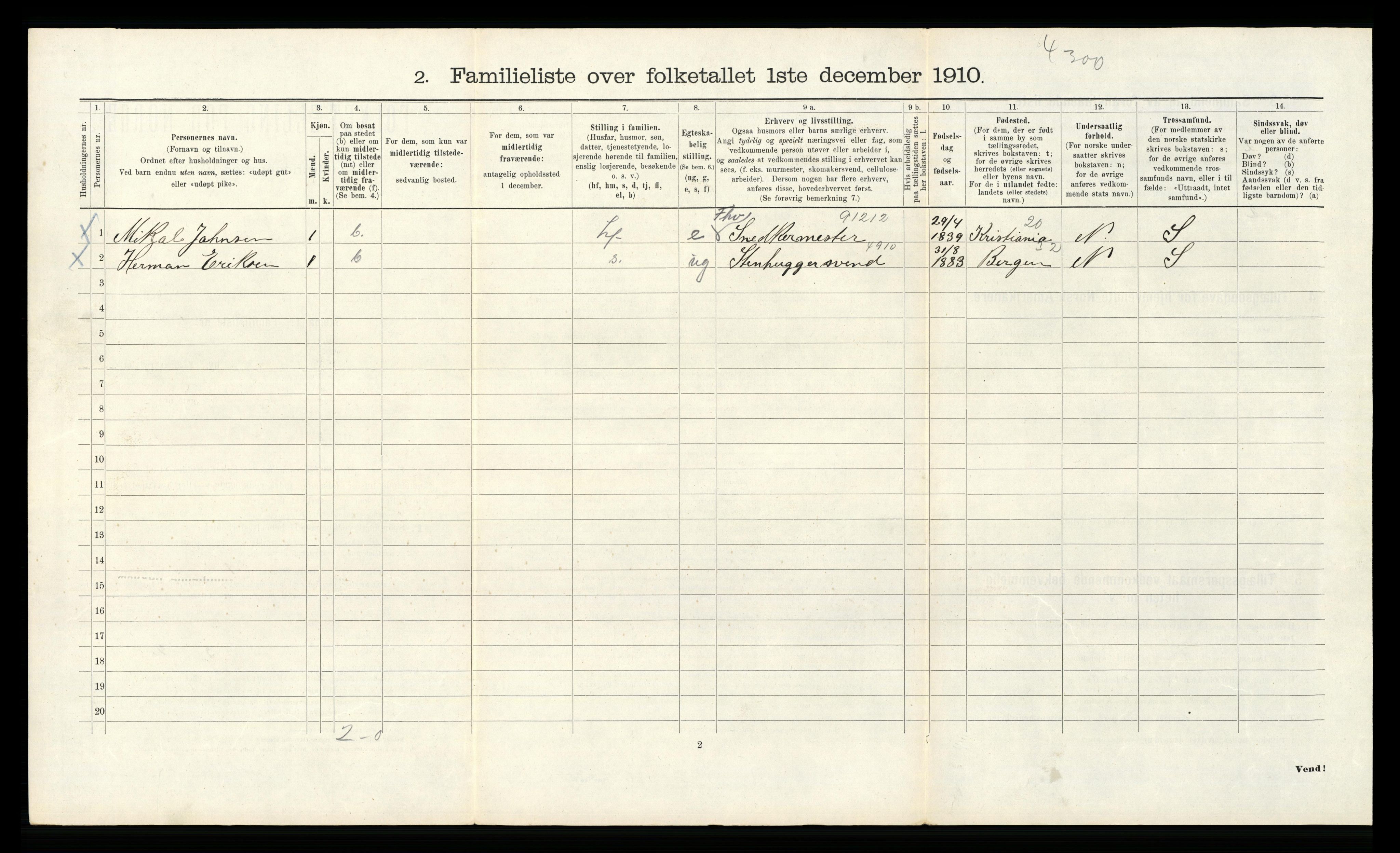 RA, 1910 census for Bergen, 1910, p. 30090