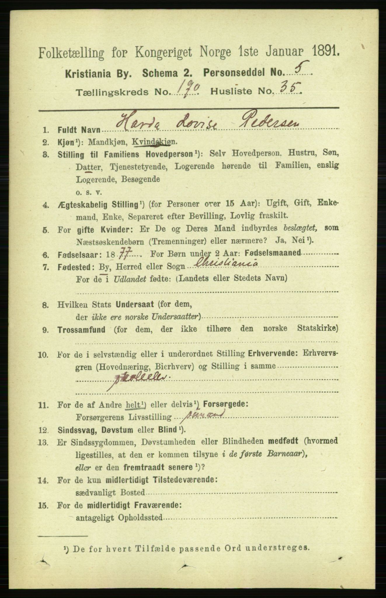 RA, 1891 census for 0301 Kristiania, 1891, p. 114562