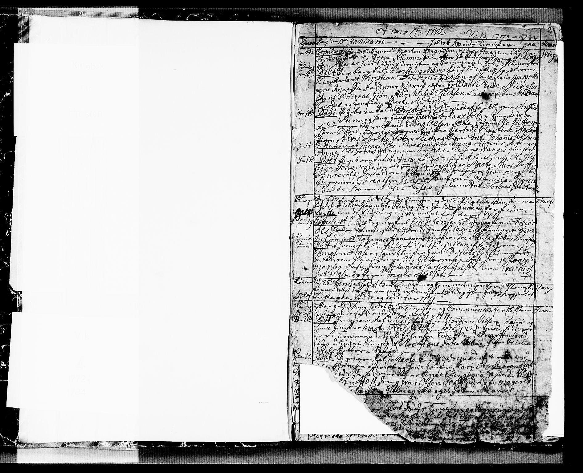 Vik sokneprestembete, SAB/A-81501: Parish register (official) no. A 4, 1772-1783, p. 2-3