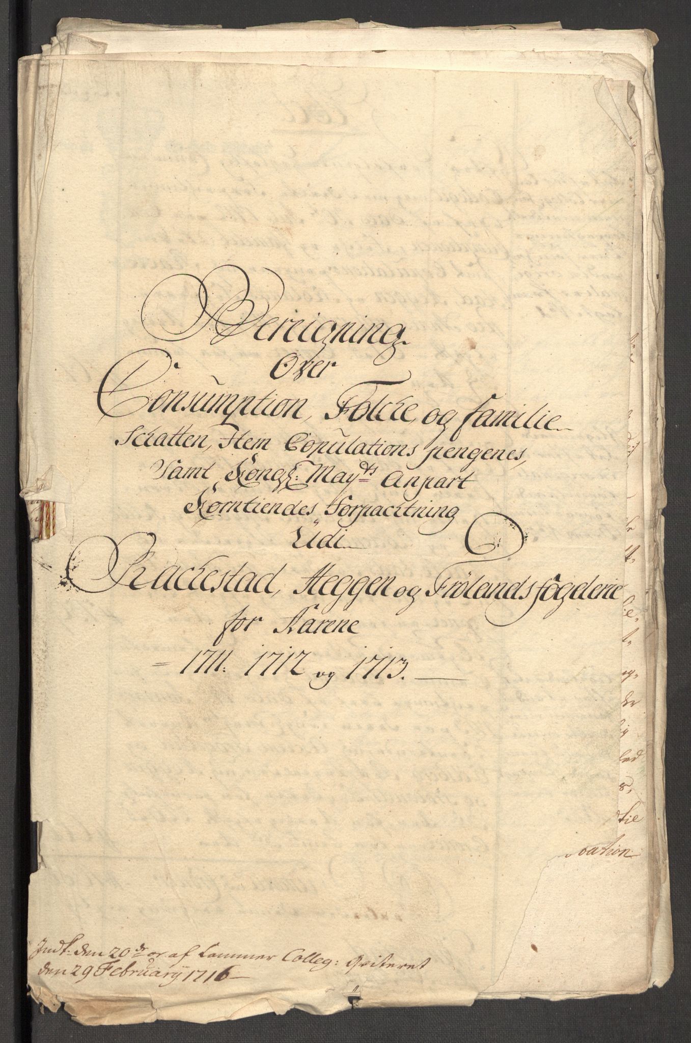 Rentekammeret inntil 1814, Reviderte regnskaper, Fogderegnskap, AV/RA-EA-4092/R07/L0307: Fogderegnskap Rakkestad, Heggen og Frøland, 1713, p. 259