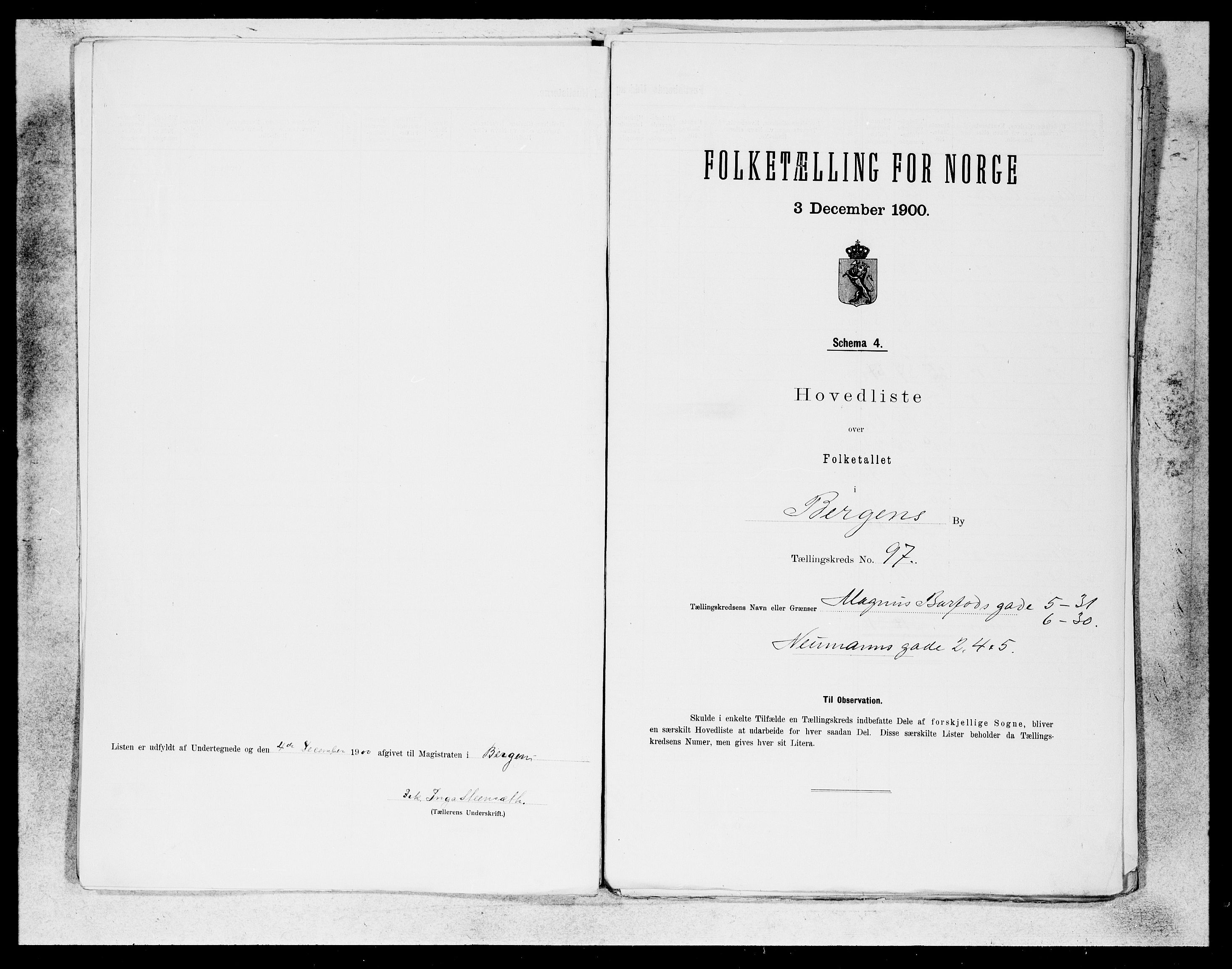 SAB, 1900 census for Bergen, 1900, p. 196