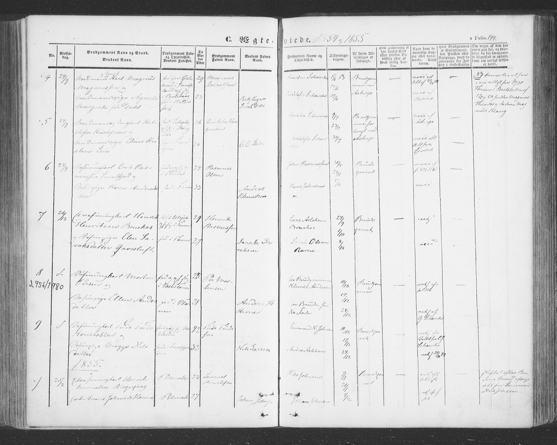 Tana sokneprestkontor, AV/SATØ-S-1334/H/Ha/L0001kirke: Parish register (official) no. 1, 1846-1861, p. 194