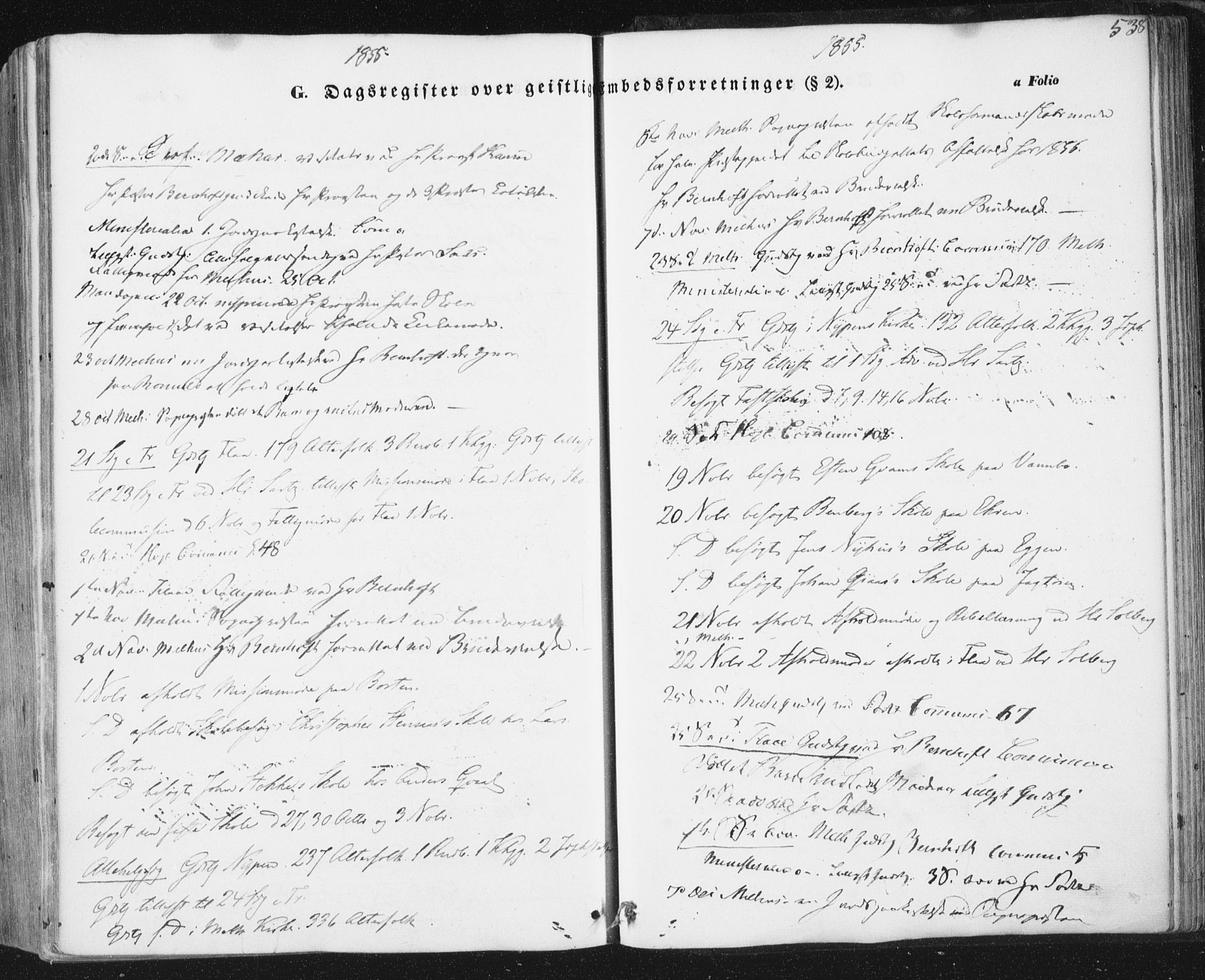 Ministerialprotokoller, klokkerbøker og fødselsregistre - Sør-Trøndelag, SAT/A-1456/691/L1076: Parish register (official) no. 691A08, 1852-1861, p. 538