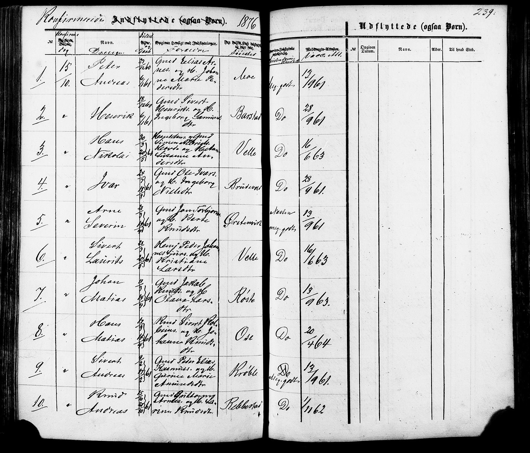 Ministerialprotokoller, klokkerbøker og fødselsregistre - Møre og Romsdal, AV/SAT-A-1454/513/L0175: Parish register (official) no. 513A02, 1856-1877, p. 239