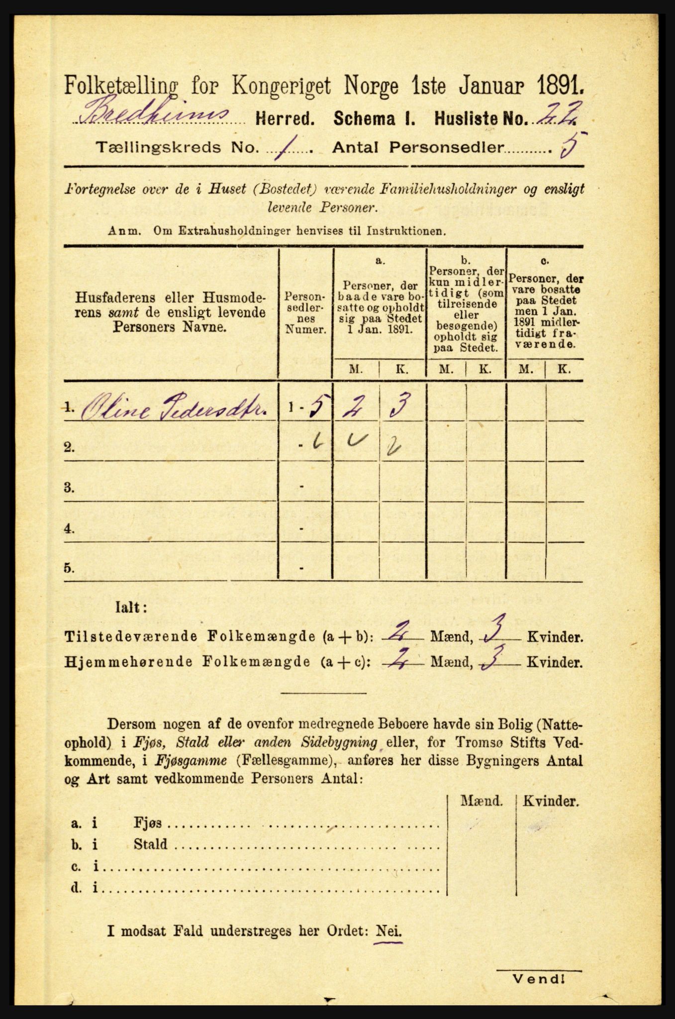 RA, 1891 census for 1446 Breim, 1891, p. 40