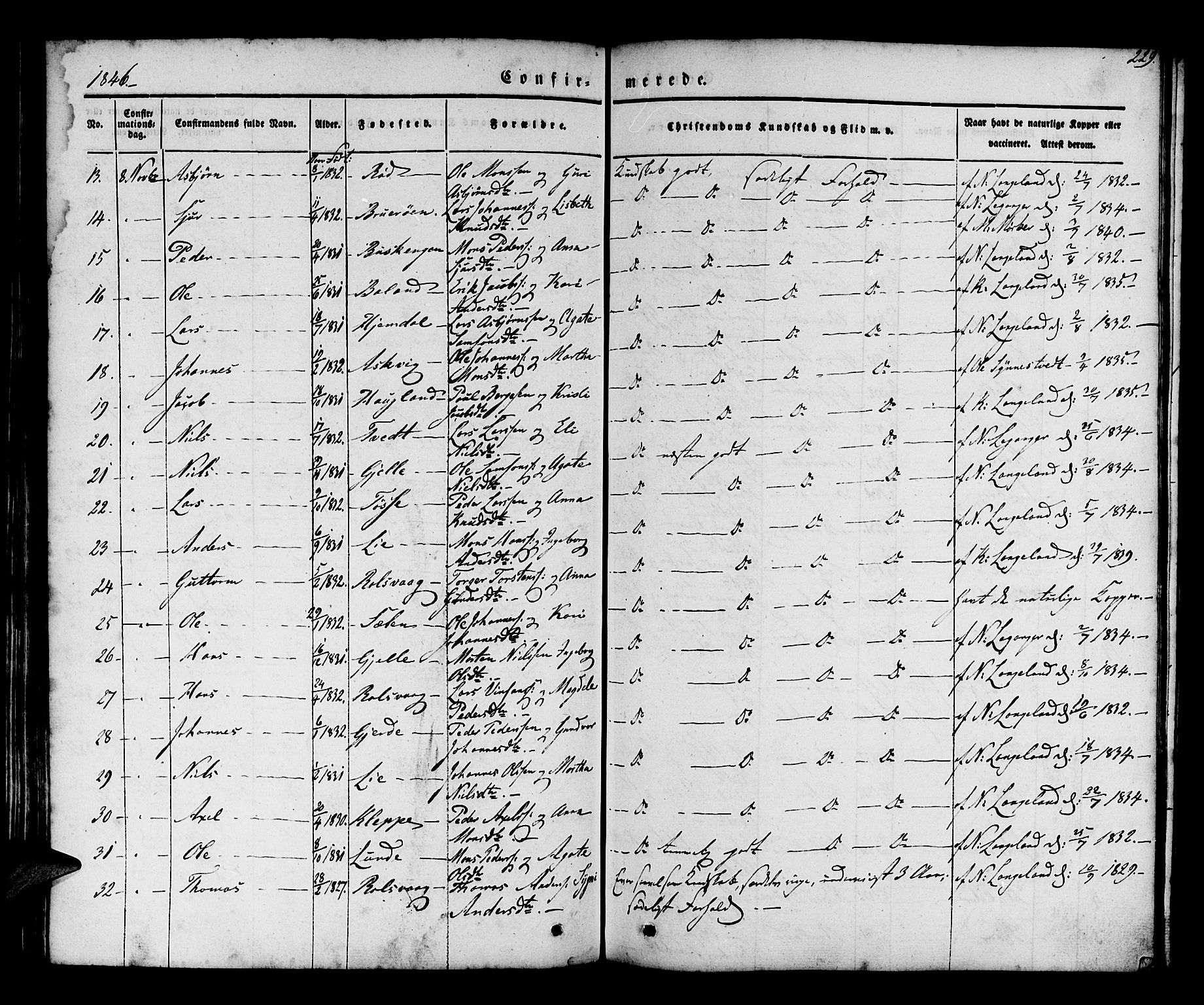Os sokneprestembete, SAB/A-99929: Parish register (official) no. A 15, 1839-1851, p. 229