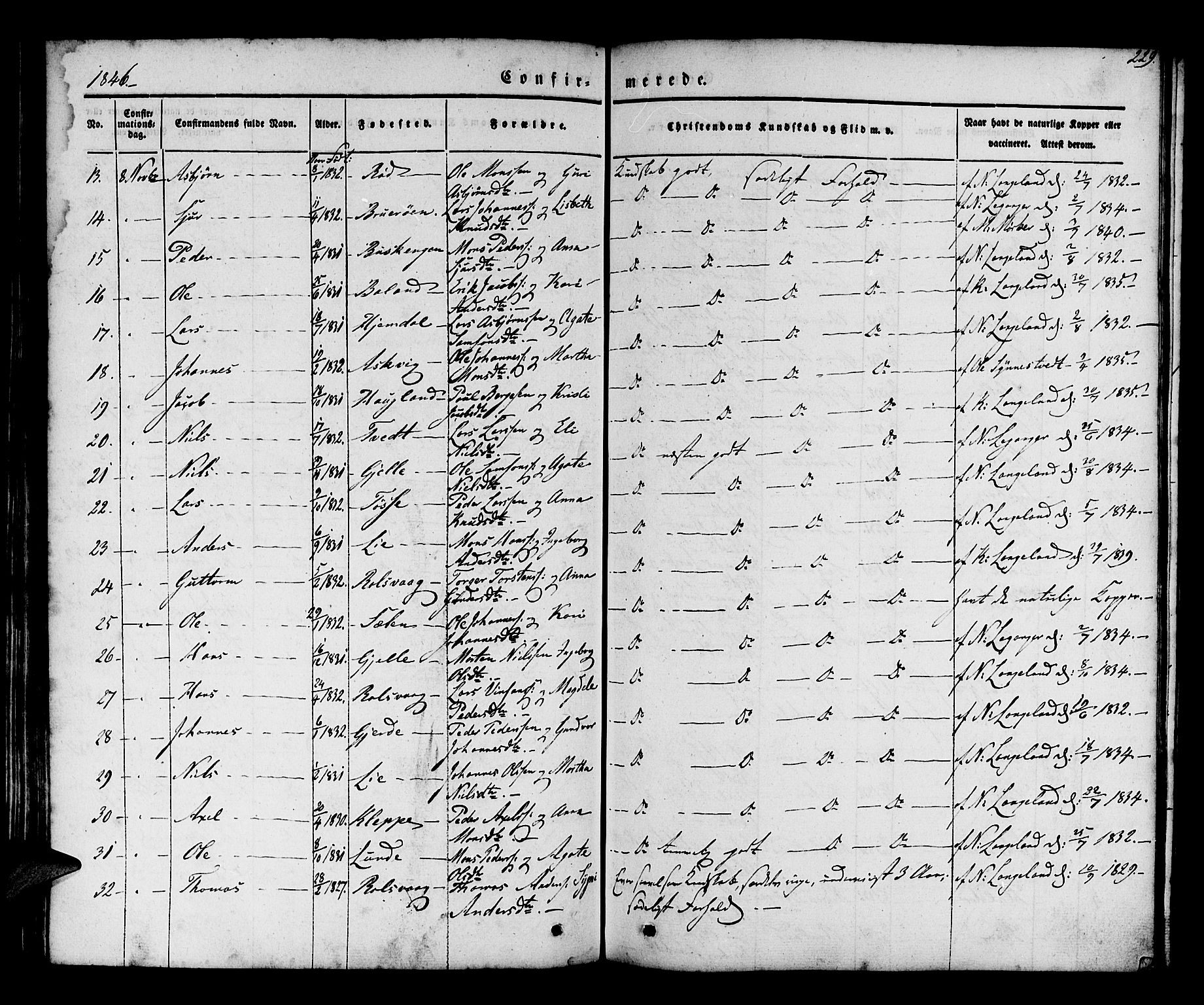 Os sokneprestembete, AV/SAB-A-99929: Parish register (official) no. A 15, 1839-1851, p. 229