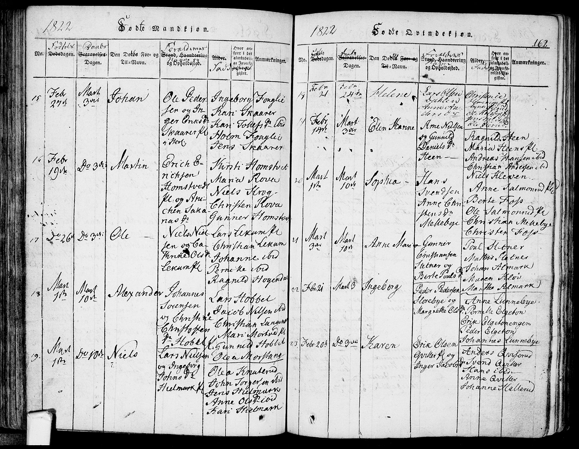 Eidsberg prestekontor Kirkebøker, SAO/A-10905/F/Fa/L0007: Parish register (official) no. I 7, 1814-1832, p. 162
