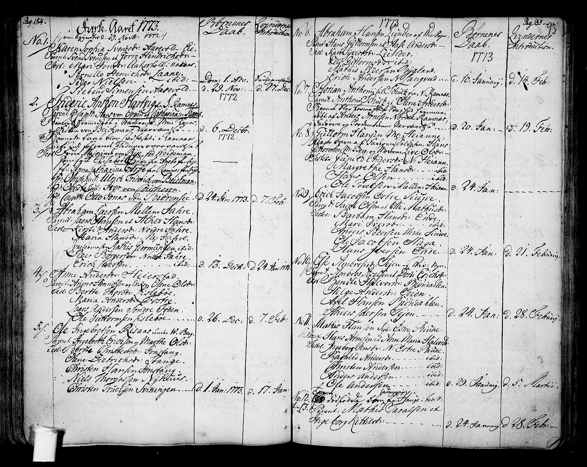 Ramnes kirkebøker, AV/SAKO-A-314/F/Fa/L0001: Parish register (official) no. I 1, 1732-1774, p. 93