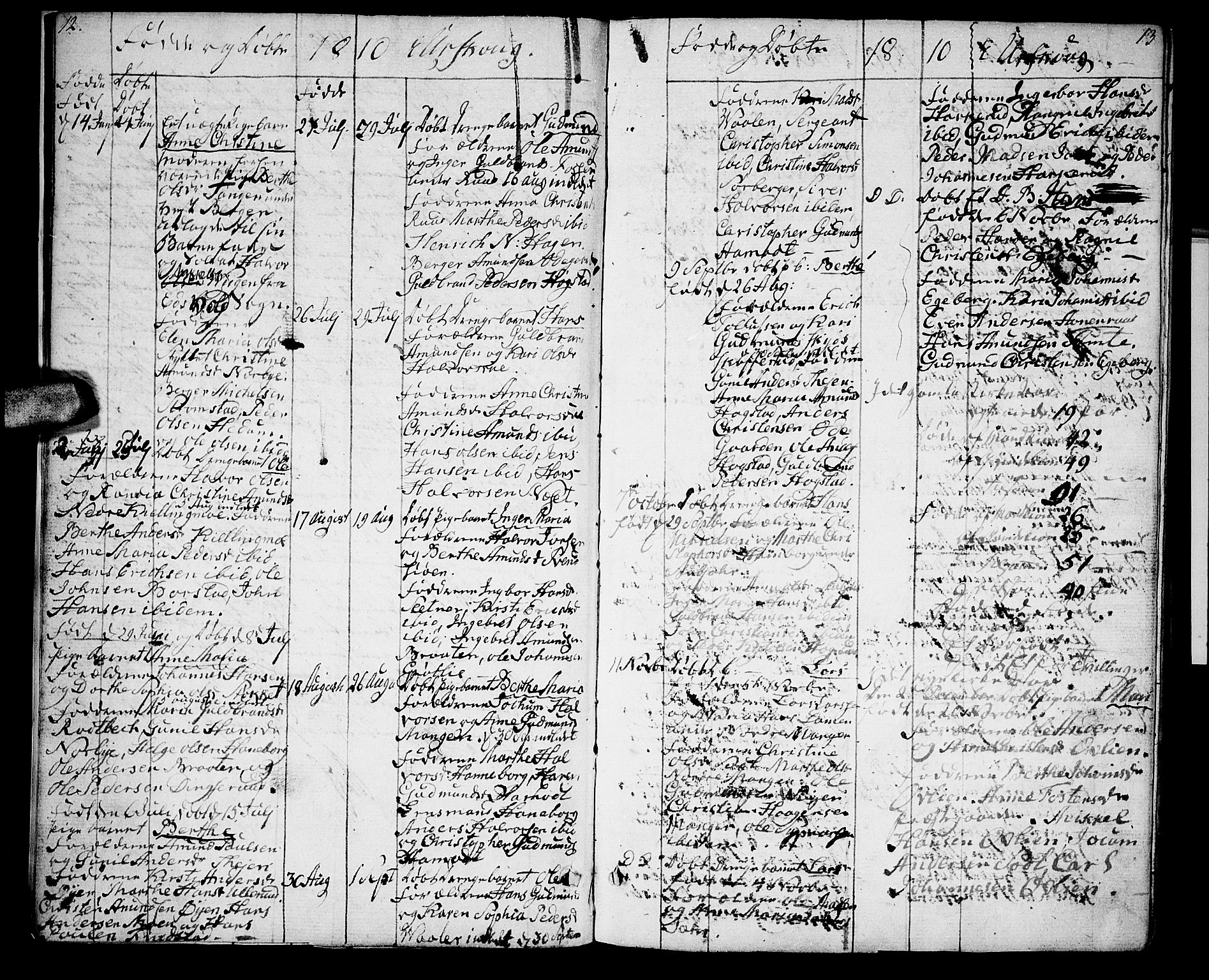 Aurskog prestekontor Kirkebøker, AV/SAO-A-10304a/F/Fa/L0004: Parish register (official) no. I 4, 1807-1814, p. 12-13