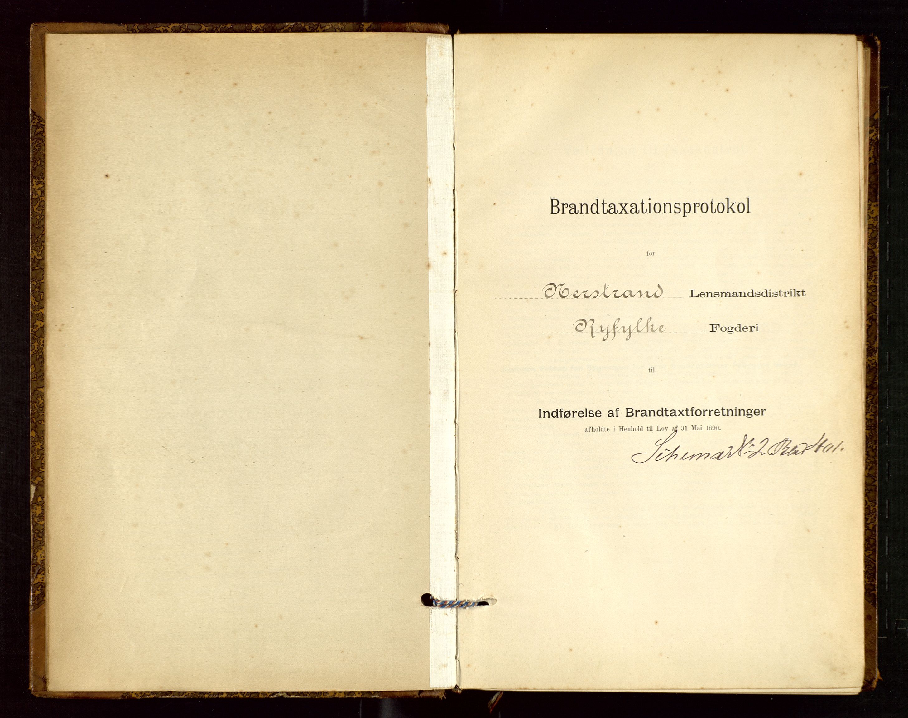 Nedstrand lensmannskontor, AV/SAST-A-100236/Gob/L0001: "Brandtaxationsprotokol for Nerstrand Lensmandsdistrikt Ryfylke fogderi", 1895-1915