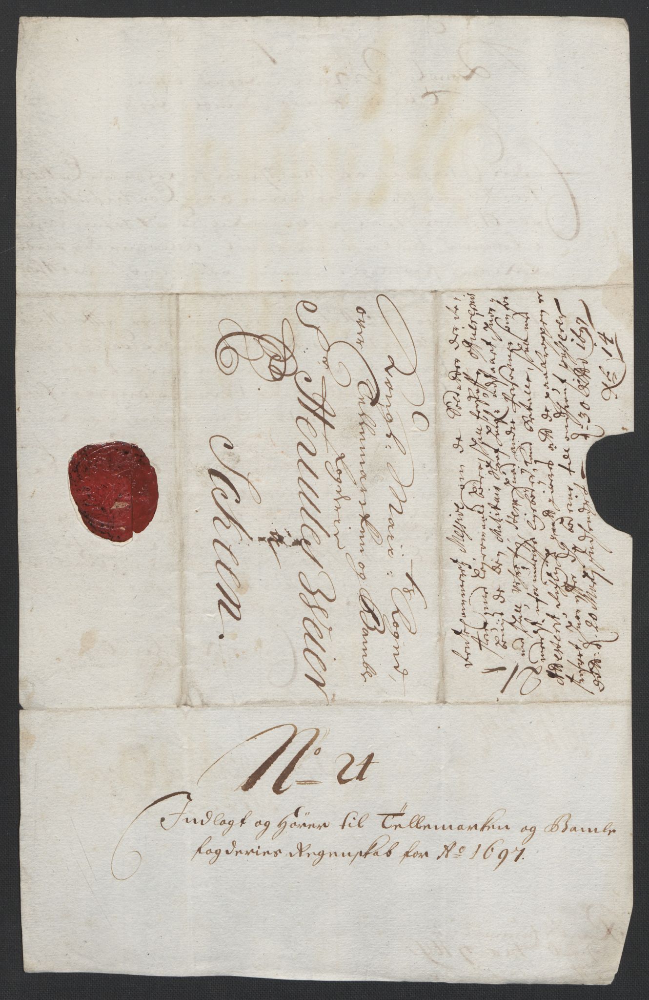 Rentekammeret inntil 1814, Reviderte regnskaper, Fogderegnskap, RA/EA-4092/R36/L2097: Fogderegnskap Øvre og Nedre Telemark og Bamble, 1697, p. 211