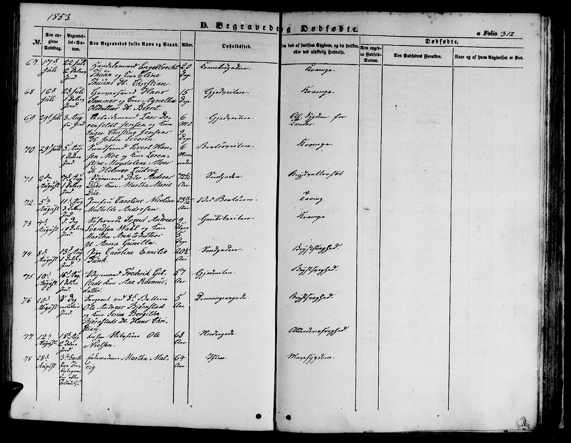 Ministerialprotokoller, klokkerbøker og fødselsregistre - Sør-Trøndelag, AV/SAT-A-1456/602/L0137: Parish register (copy) no. 602C05, 1846-1856, p. 312