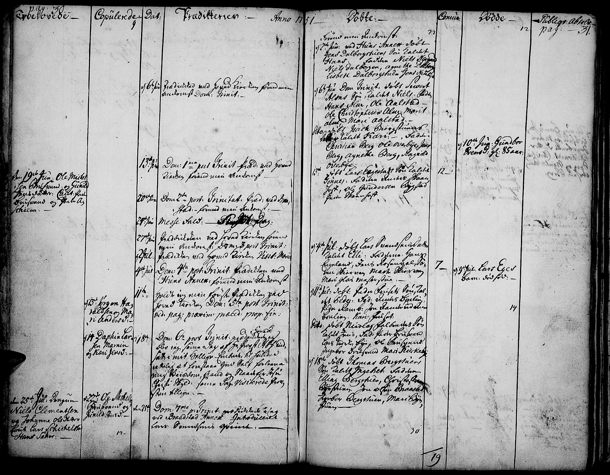 Vardal prestekontor, SAH/PREST-100/H/Ha/Haa/L0002: Parish register (official) no. 2, 1748-1776, p. 30-31