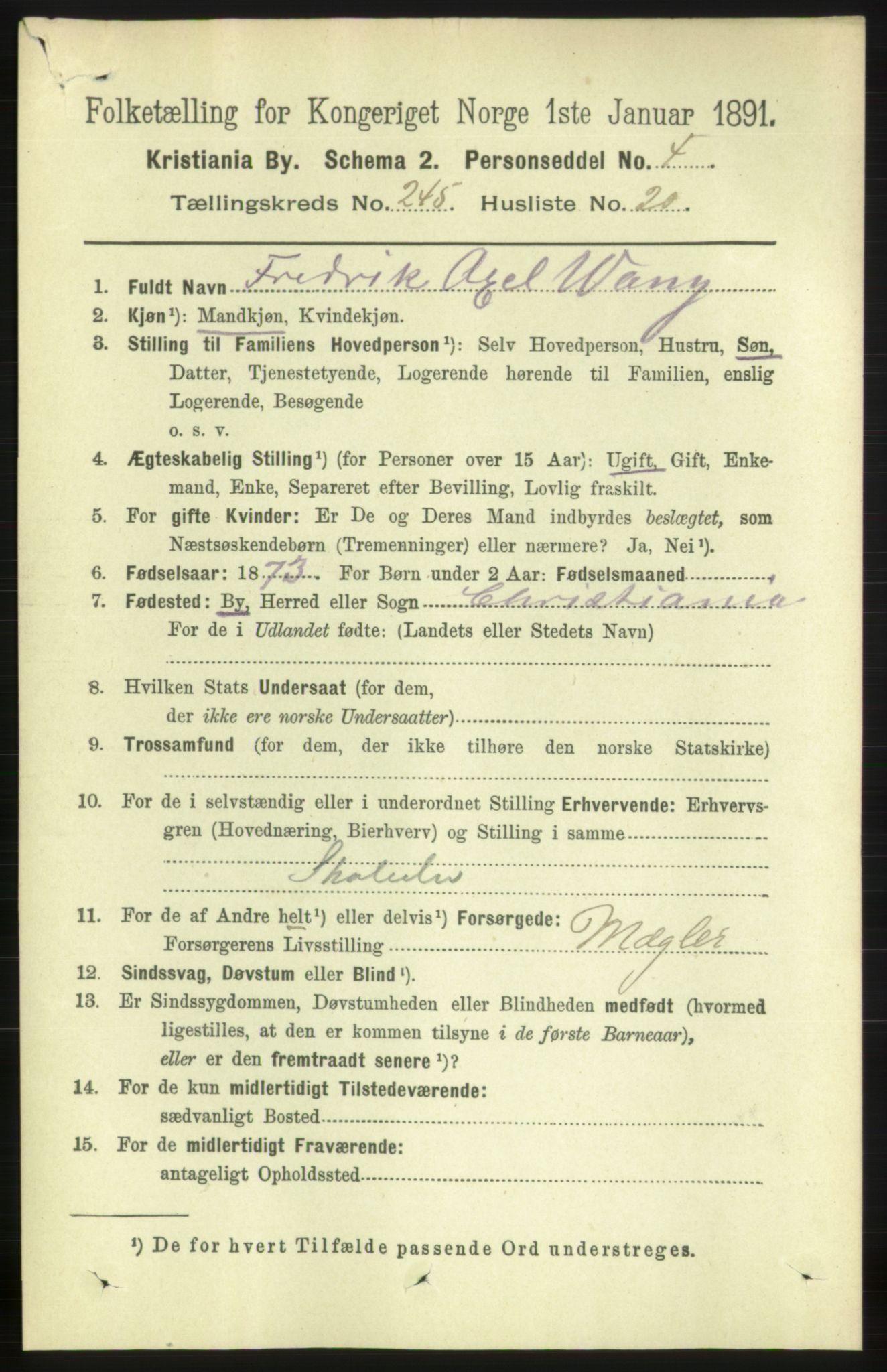 RA, 1891 census for 0301 Kristiania, 1891, p. 149877