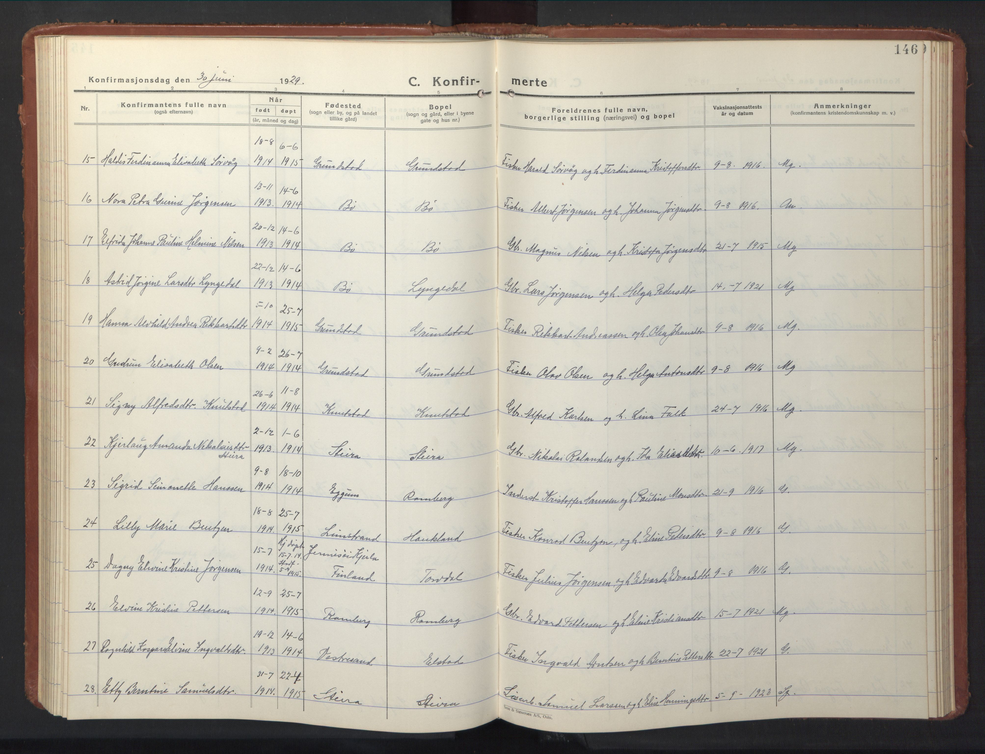 Ministerialprotokoller, klokkerbøker og fødselsregistre - Nordland, AV/SAT-A-1459/880/L1143: Parish register (copy) no. 880C05, 1929-1951, p. 146