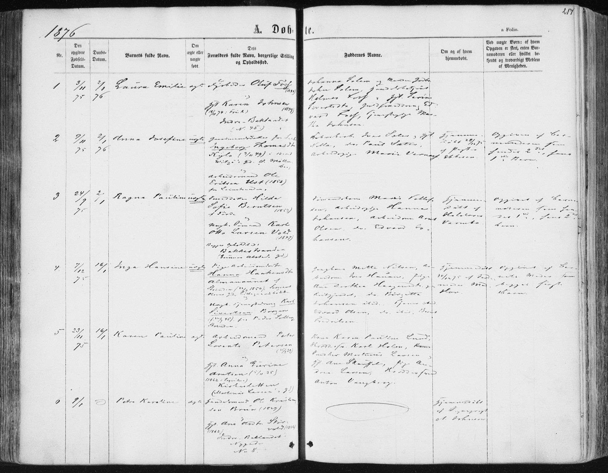 Ministerialprotokoller, klokkerbøker og fødselsregistre - Sør-Trøndelag, SAT/A-1456/604/L0186: Parish register (official) no. 604A07, 1866-1877, p. 217