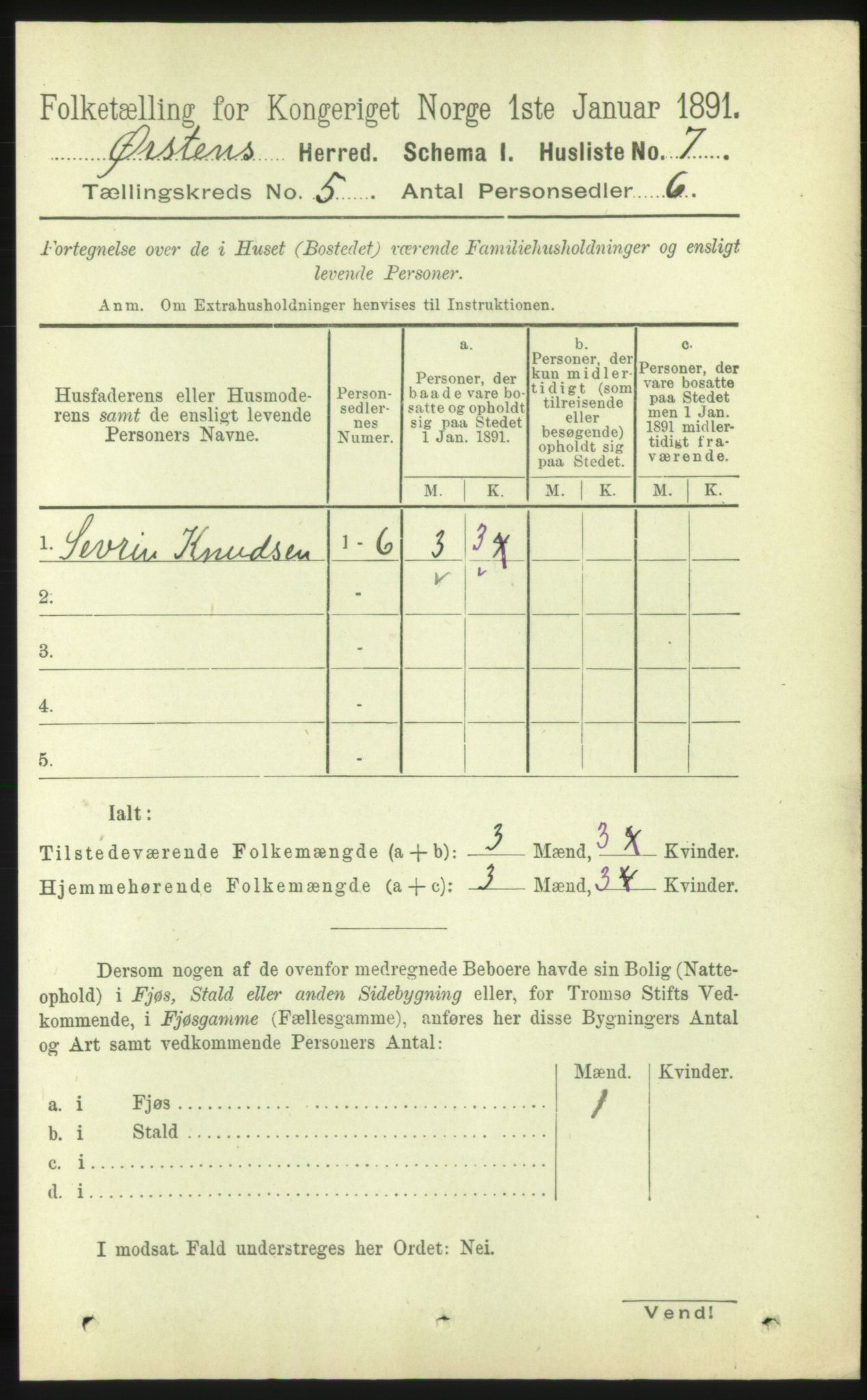 RA, 1891 census for 1520 Ørsta, 1891, p. 2196