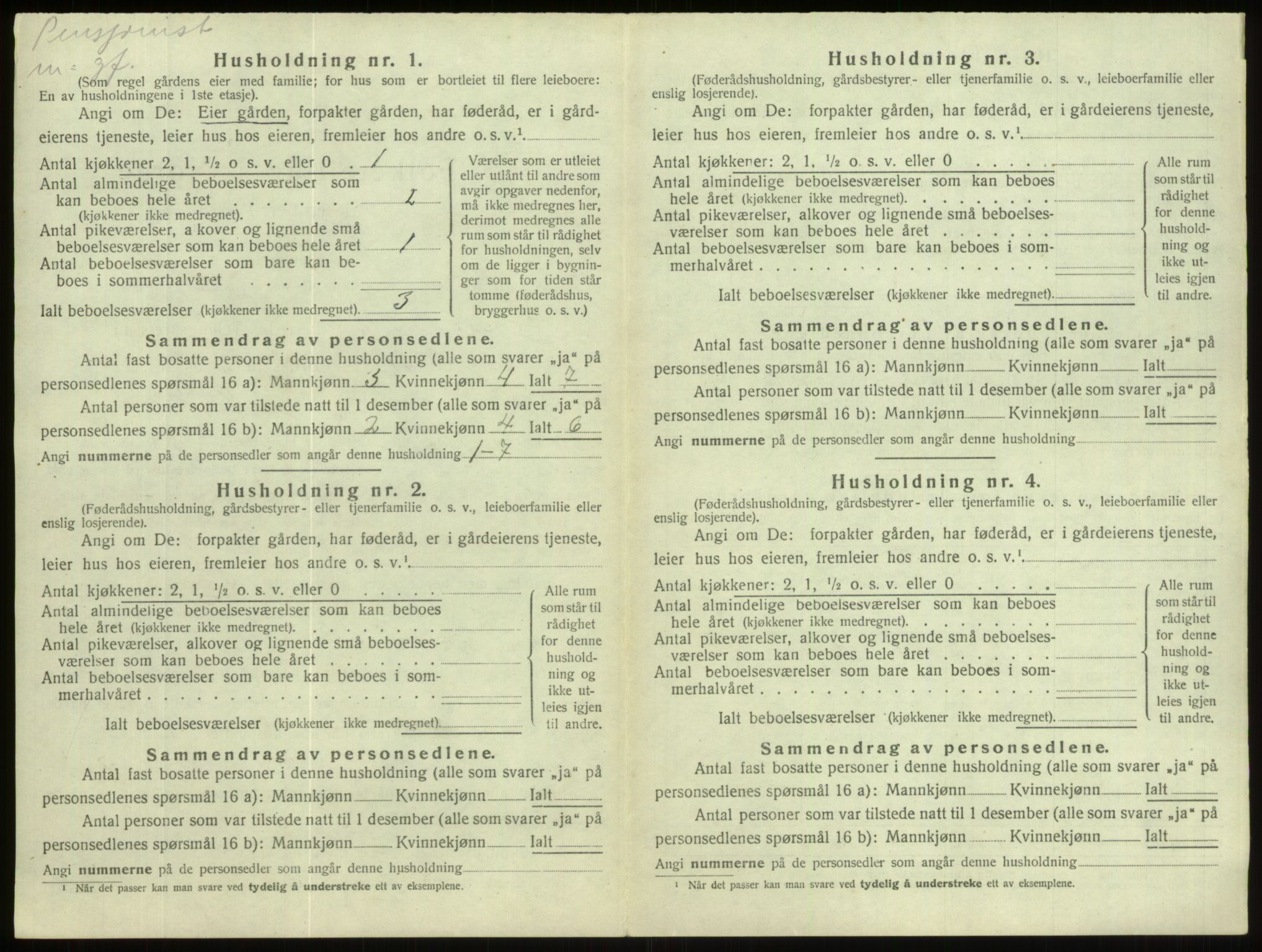 SAB, 1920 census for Hornindal, 1920, p. 474