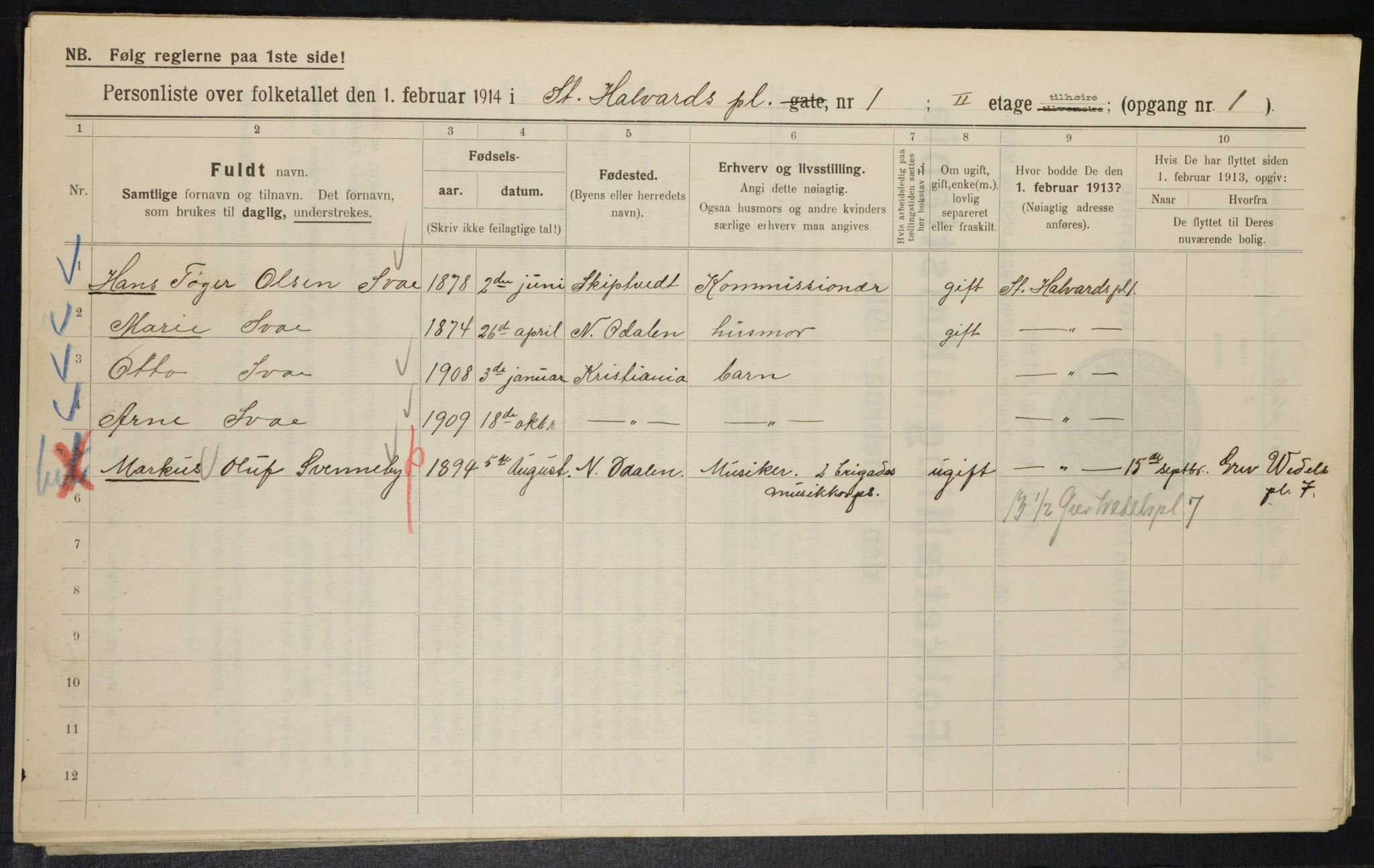 OBA, Municipal Census 1914 for Kristiania, 1914, p. 87751