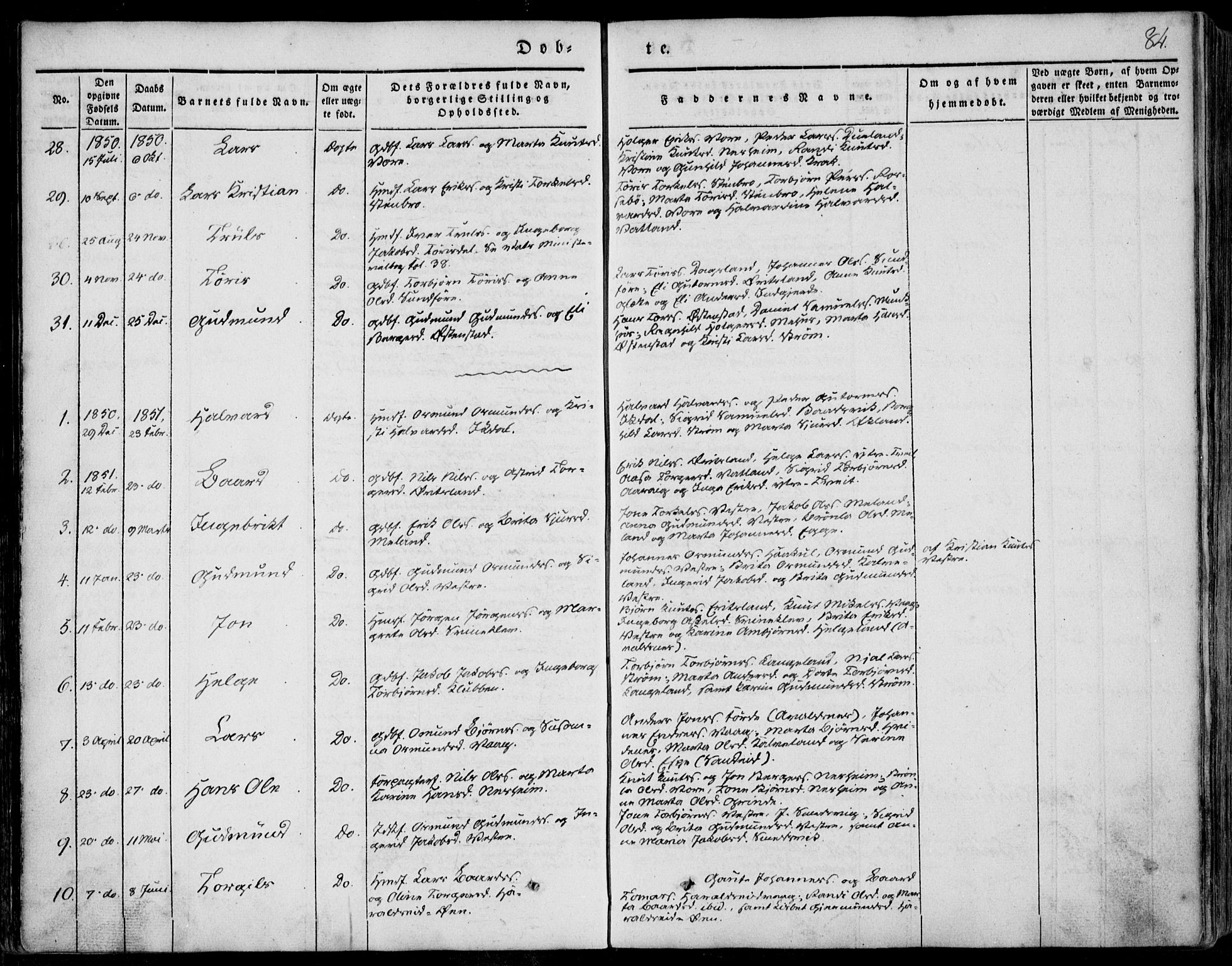 Skjold sokneprestkontor, SAST/A-101847/H/Ha/Haa/L0006: Parish register (official) no. A 6.1, 1835-1858, p. 84