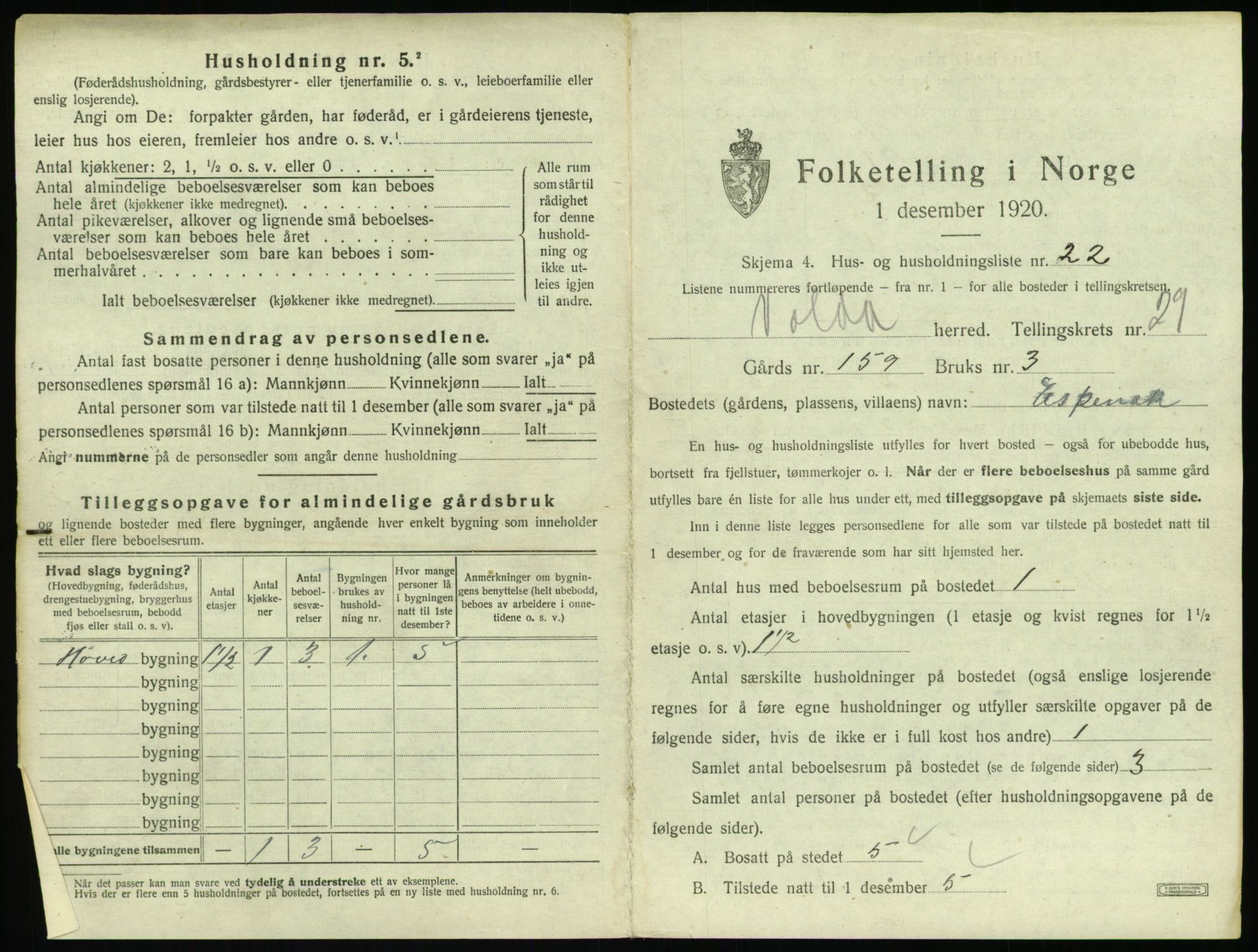 SAT, 1920 census for Volda, 1920, p. 1856