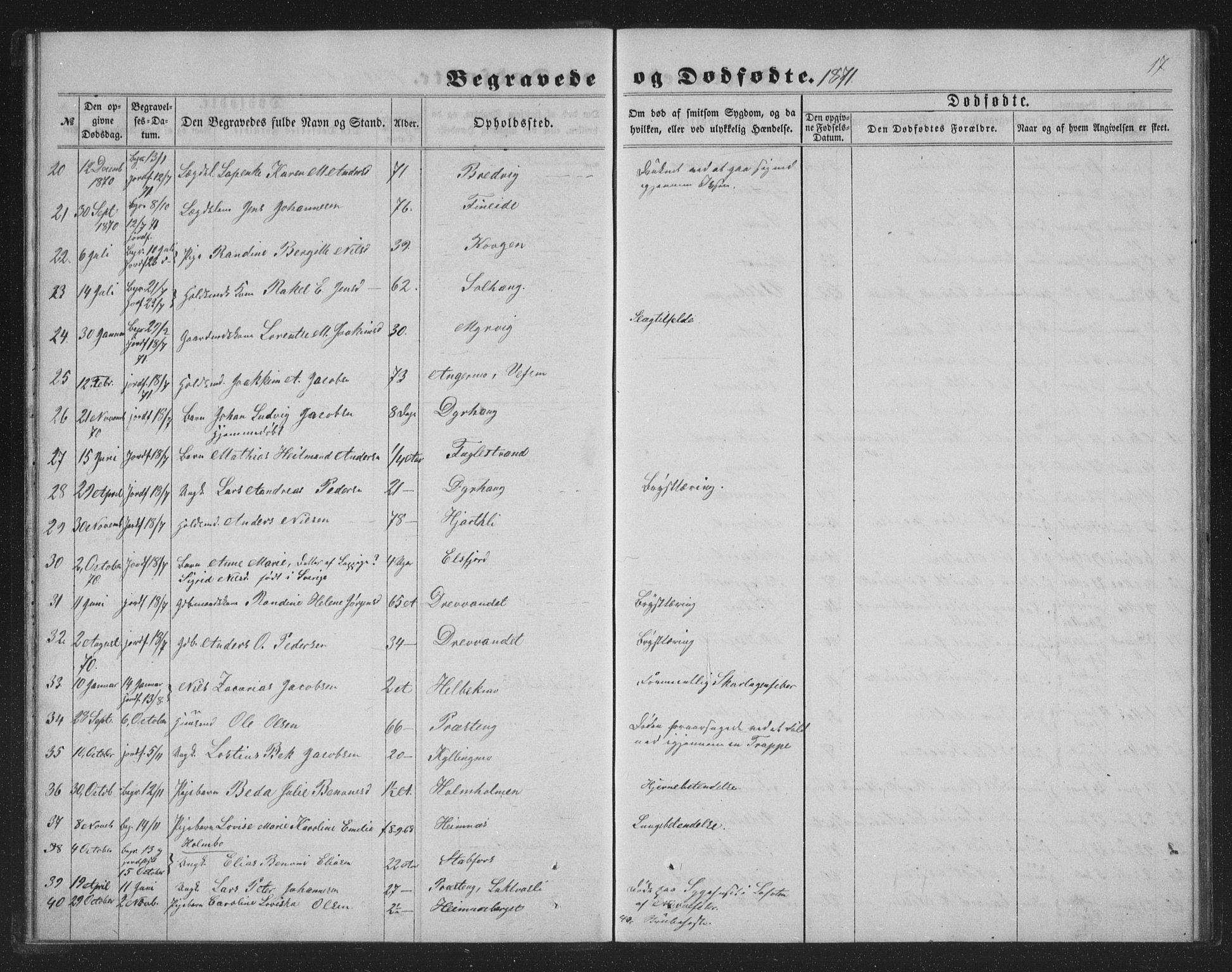 Ministerialprotokoller, klokkerbøker og fødselsregistre - Nordland, AV/SAT-A-1459/825/L0368: Parish register (copy) no. 825C05, 1863-1887, p. 17