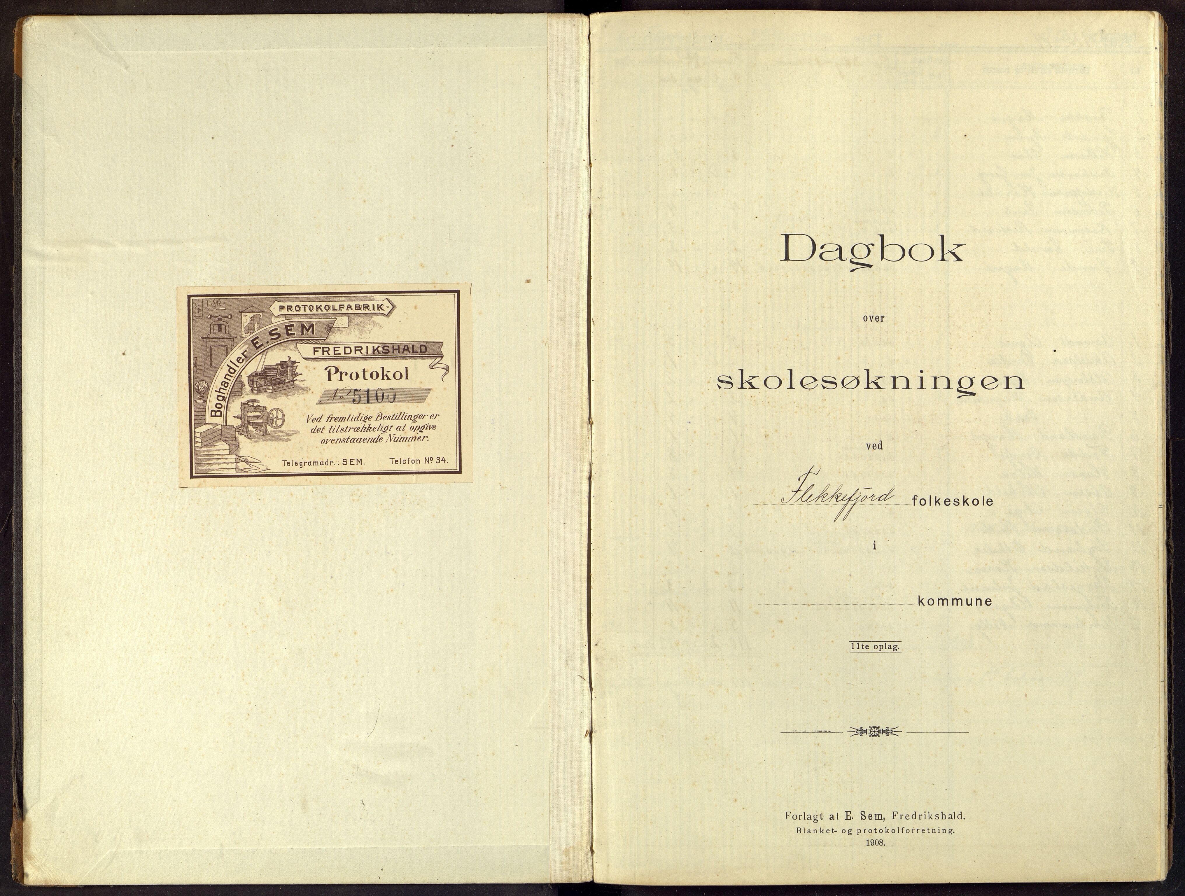 Flekkefjord By - Flekkefjord Folkeskole, ARKSOR/1004FG550/I/L0006: Dagbok, 1913-1923