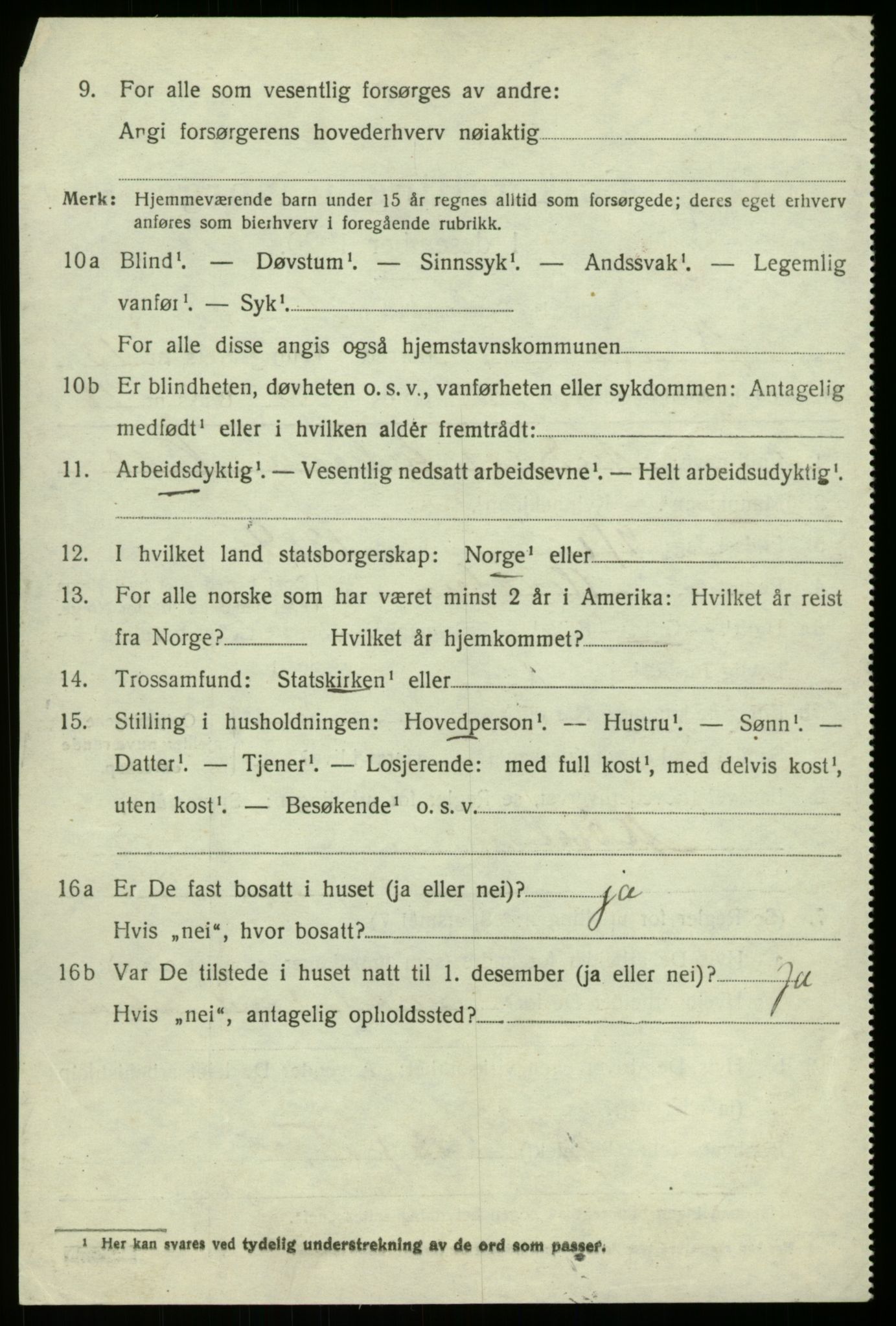 SAB, 1920 census for Bruvik, 1920, p. 8513