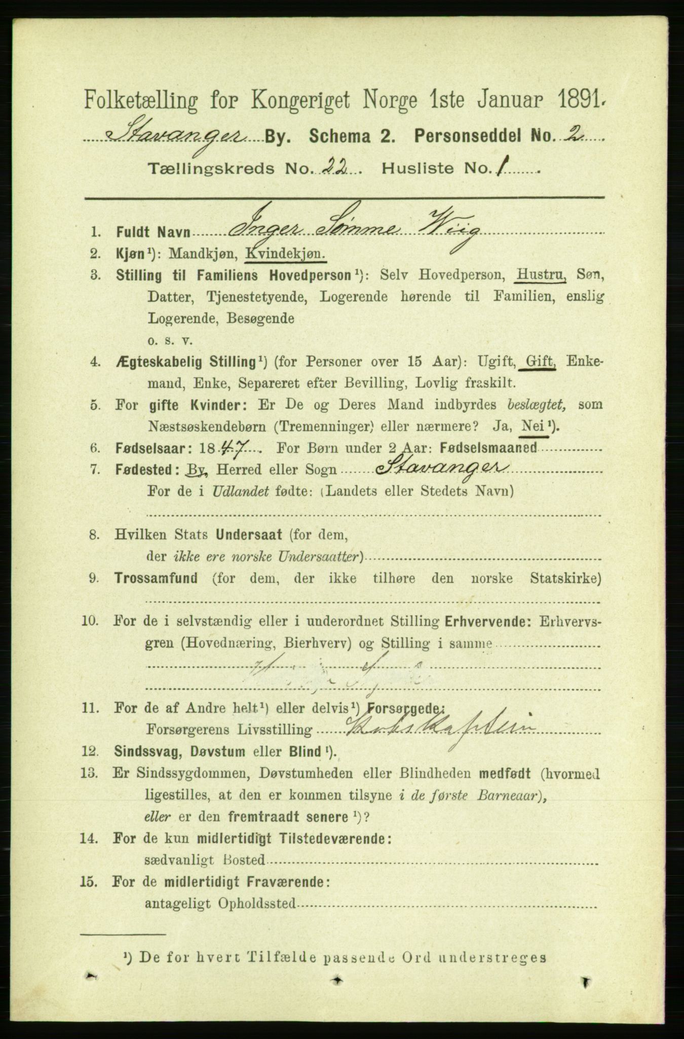 RA, 1891 census for 1103 Stavanger, 1891, p. 24117