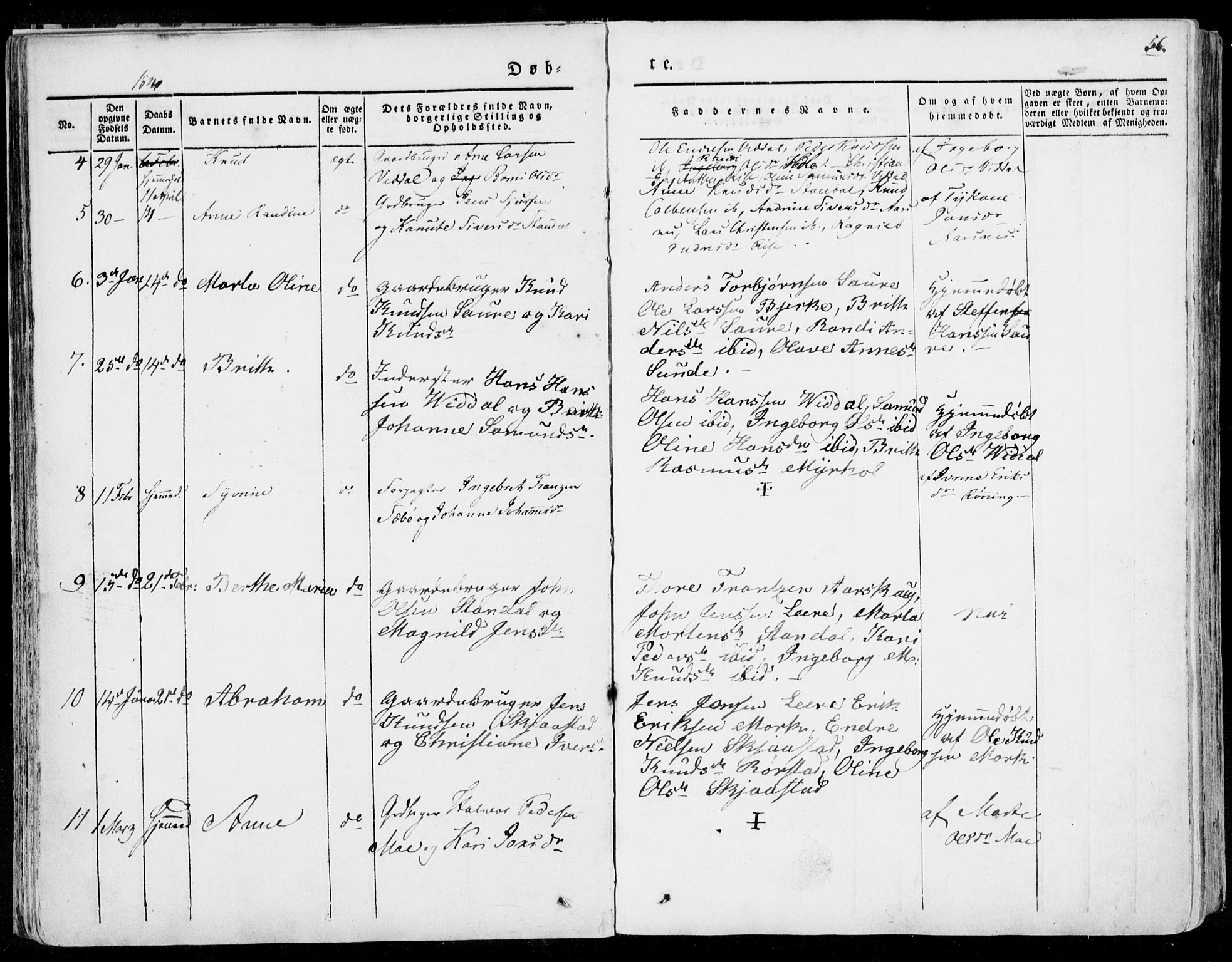 Ministerialprotokoller, klokkerbøker og fødselsregistre - Møre og Romsdal, AV/SAT-A-1454/515/L0208: Parish register (official) no. 515A04, 1830-1846, p. 56