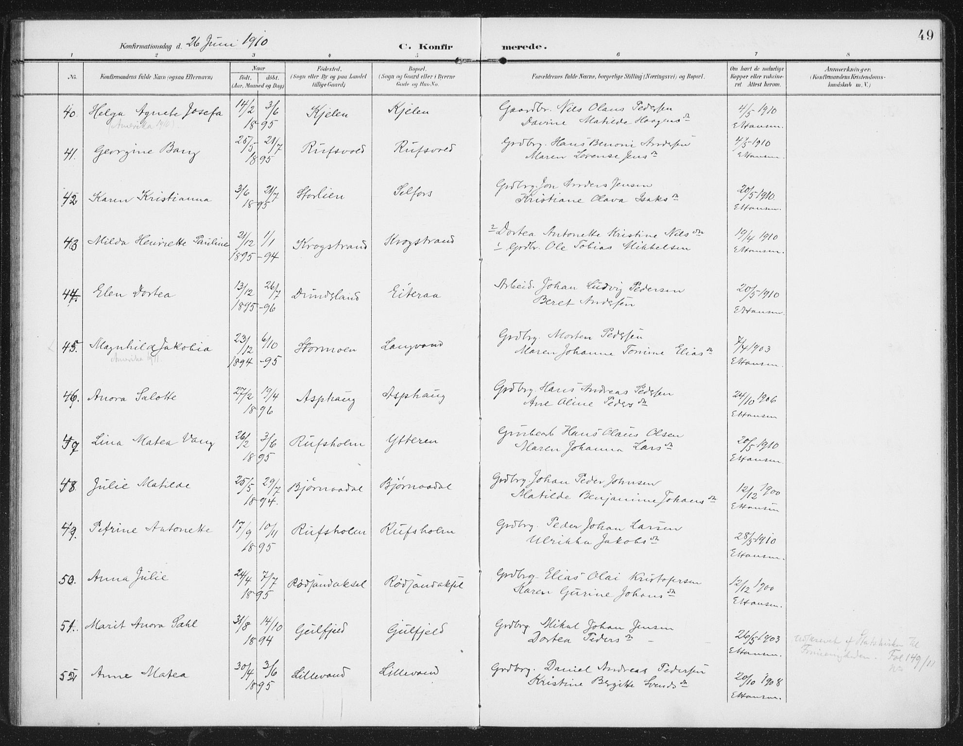 Ministerialprotokoller, klokkerbøker og fødselsregistre - Nordland, AV/SAT-A-1459/827/L0403: Parish register (official) no. 827A15, 1903-1912, p. 49