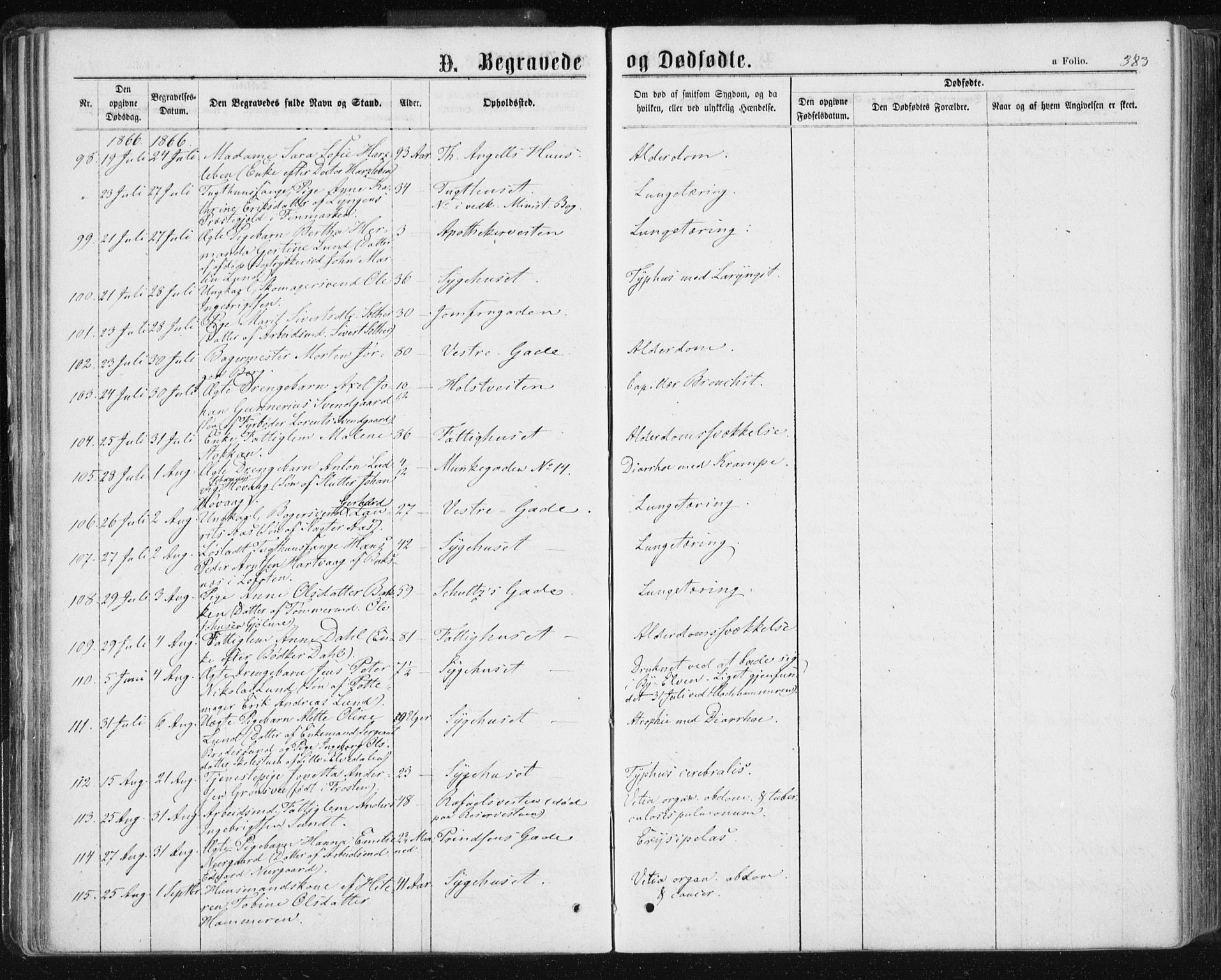 Ministerialprotokoller, klokkerbøker og fødselsregistre - Sør-Trøndelag, SAT/A-1456/601/L0055: Parish register (official) no. 601A23, 1866-1877, p. 383