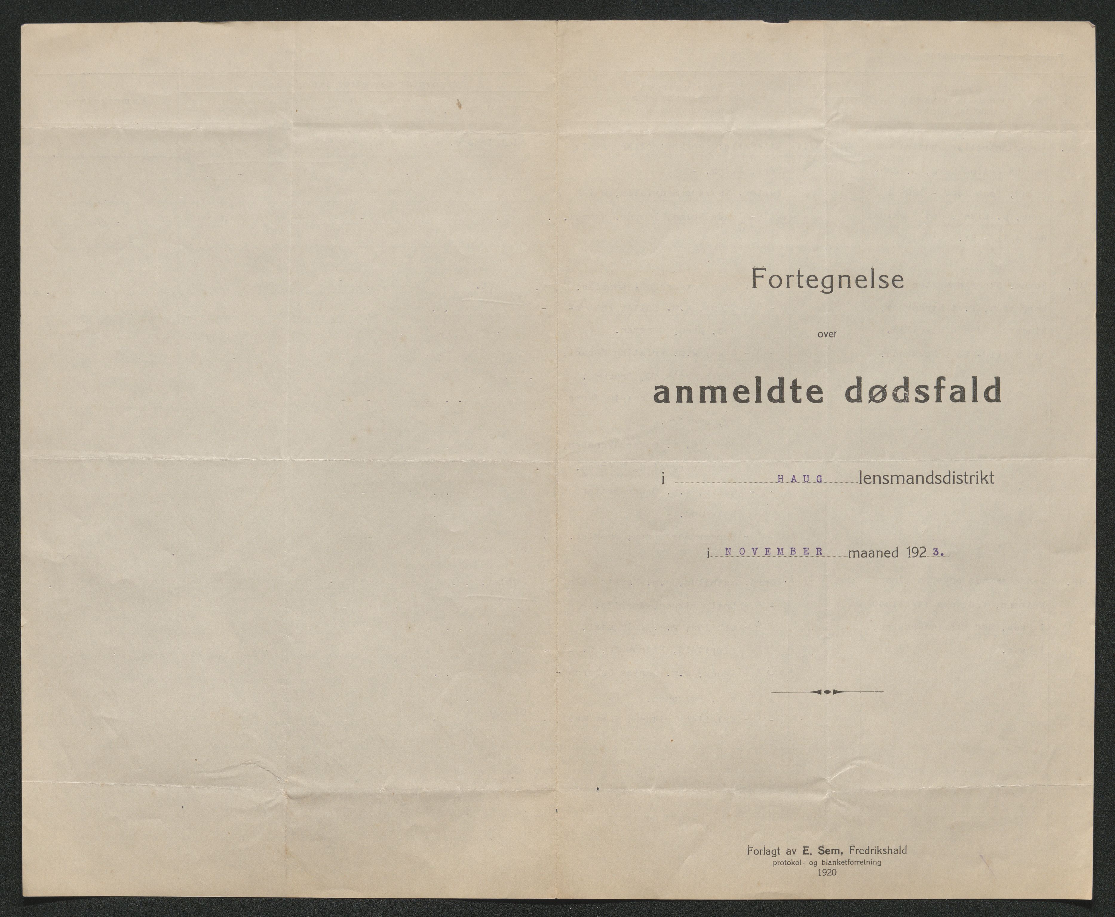 Eiker, Modum og Sigdal sorenskriveri, AV/SAKO-A-123/H/Ha/Hab/L0041: Dødsfallsmeldinger, 1922-1923, p. 946