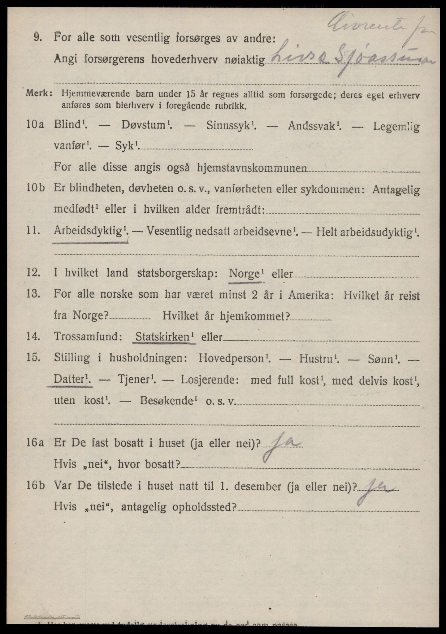 SAT, 1920 census for Borgund, 1920, p. 6055